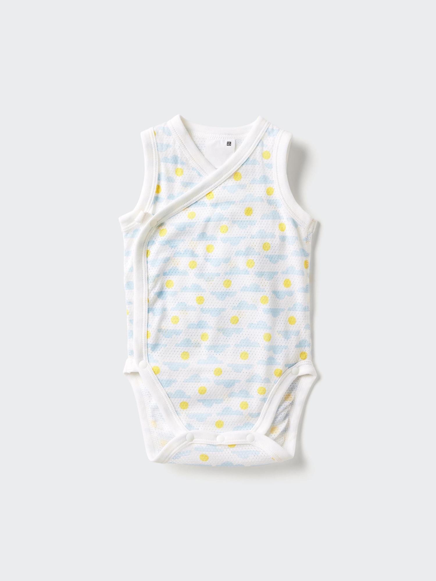 Baby Cotton Mesh Sleeveless Bodysuits | Open Front | Printed by UNIQLO