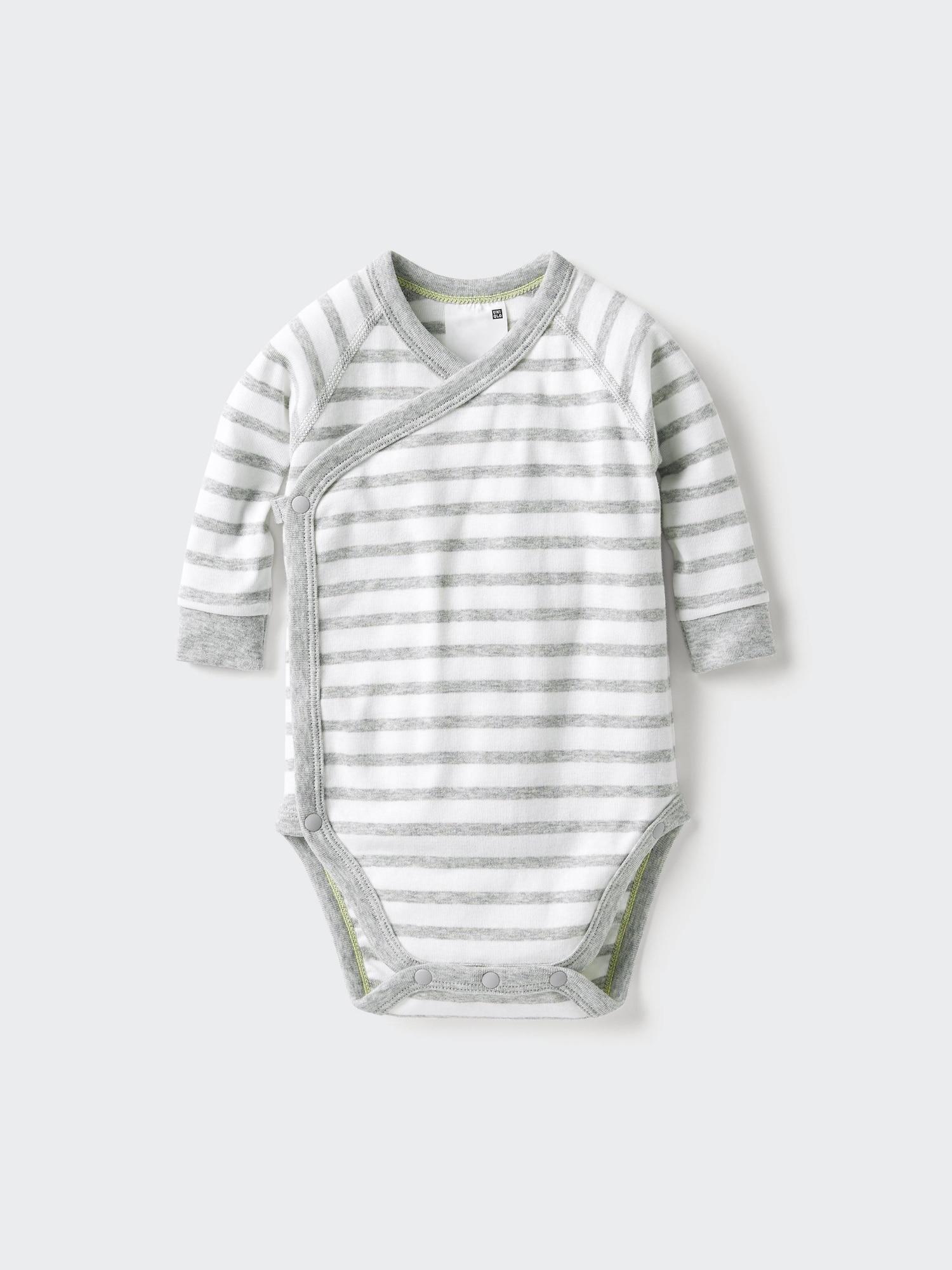 Baby Long Sleeve Bodysuit | Open Front | Striped by UNIQLO