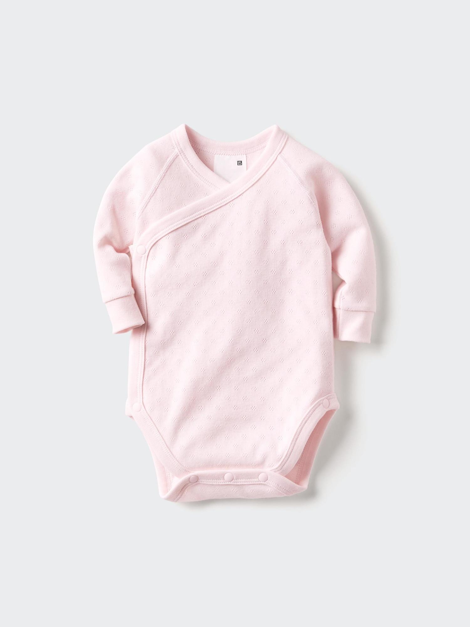 Baby Long Sleeve Bodysuit | Pointelle | Open Front by UNIQLO