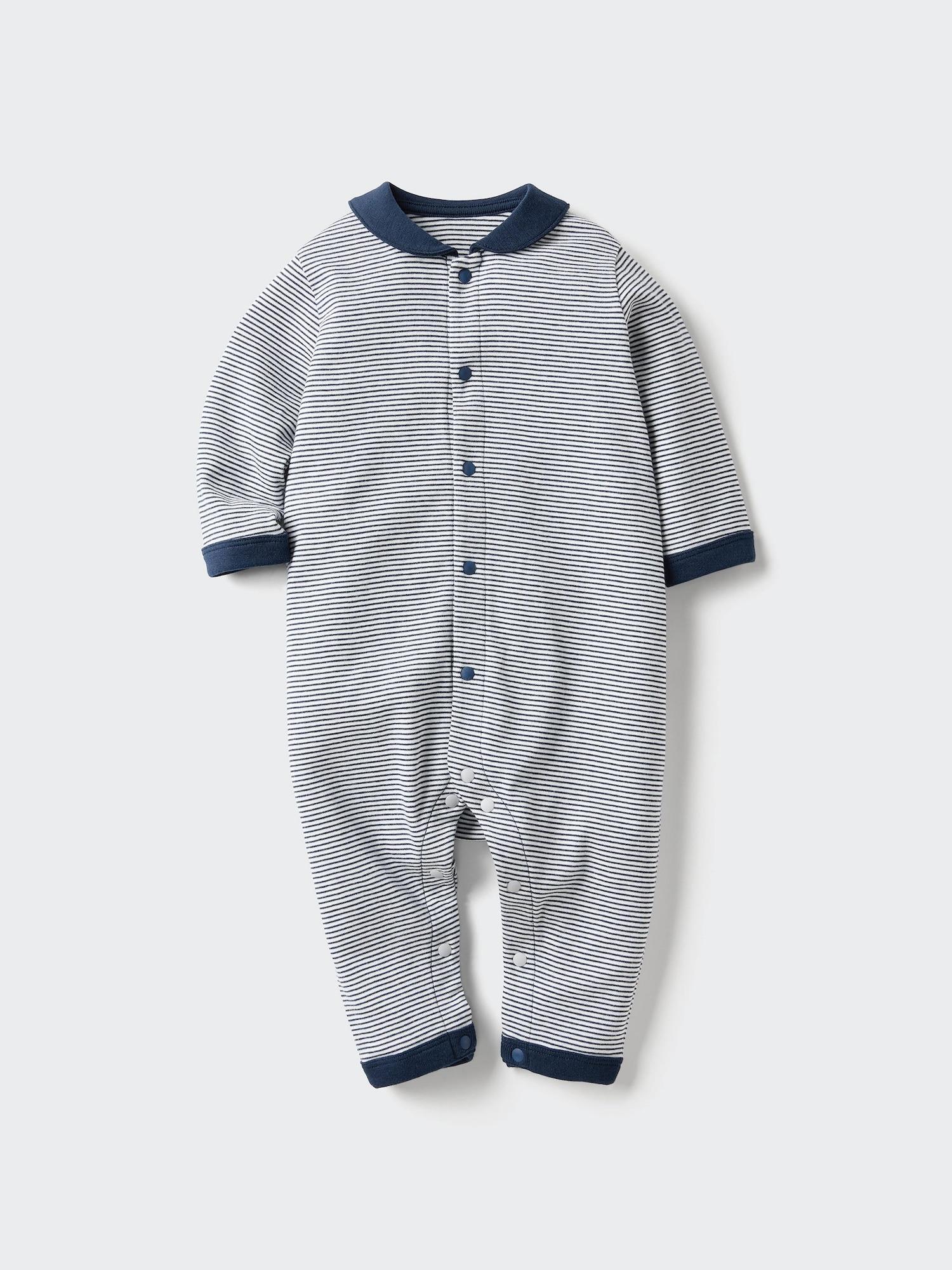 Baby Ribbed One Piece Outfit | Long Sleeve | Striped by UNIQLO