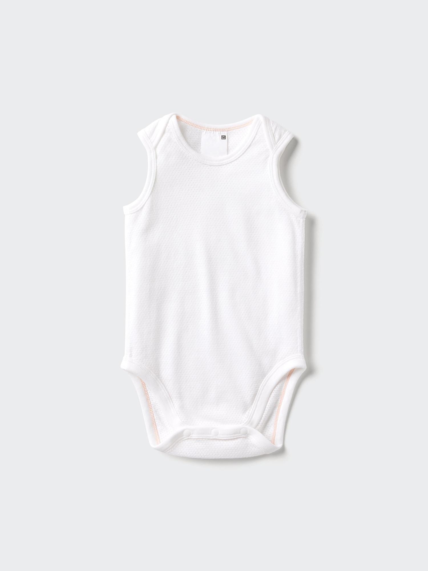 Baby Sleeveless Cotton Mesh Bodysuits by UNIQLO