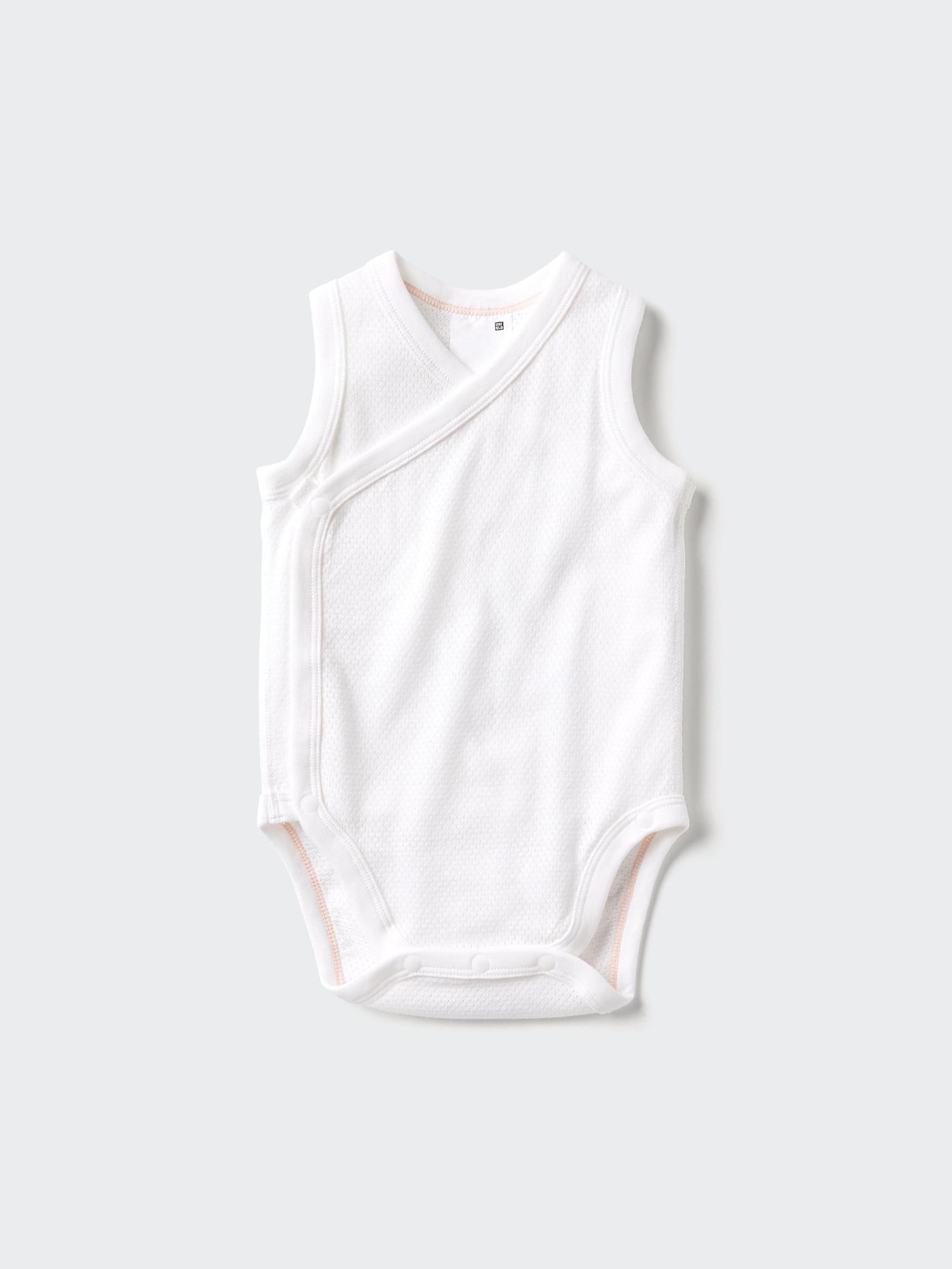 Baby Sleeveless Cotton Mesh Bodysuits | Open Front by UNIQLO