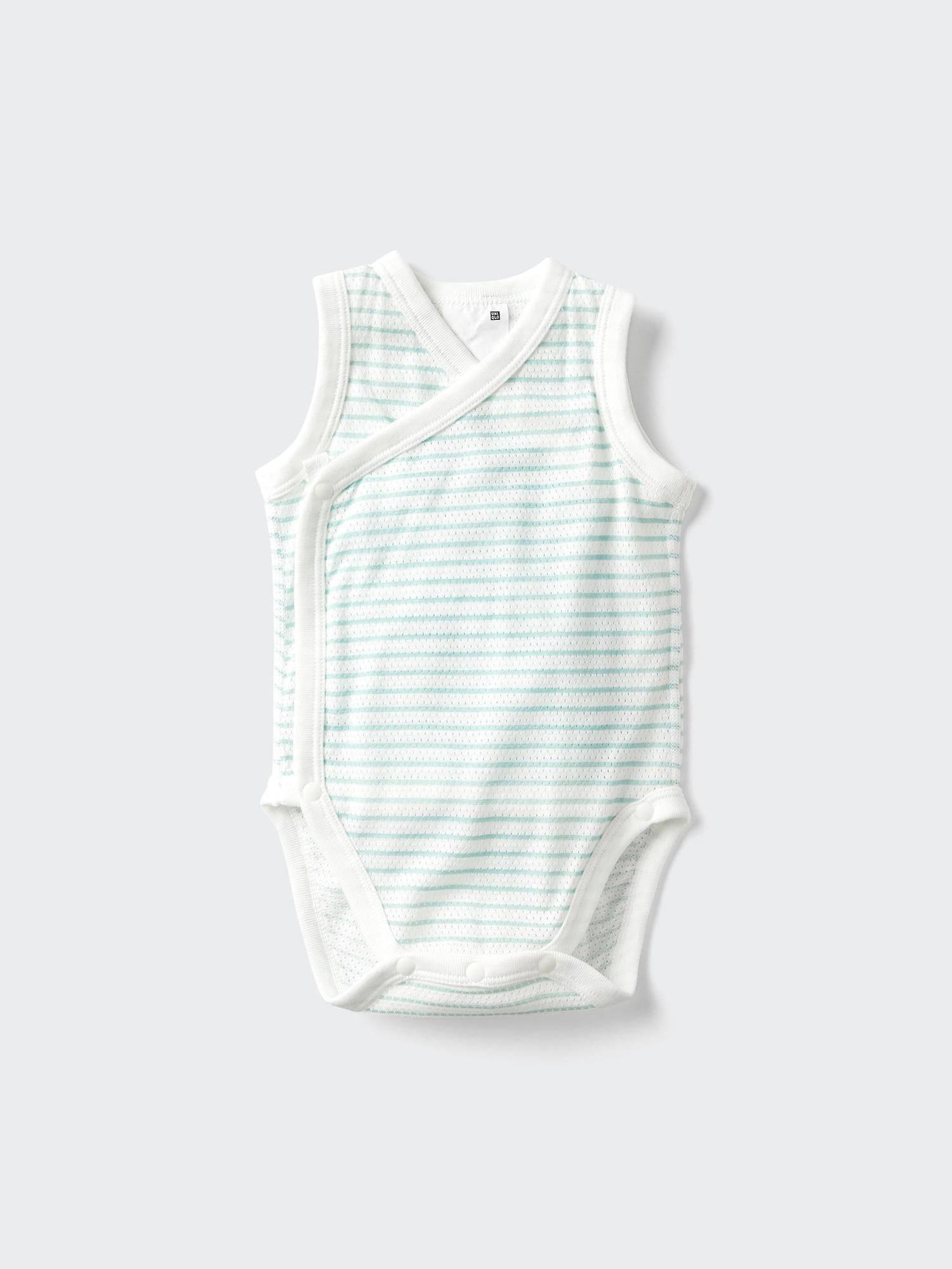 Baby Sleeveless Cotton Mesh Bodysuits | Open Front by UNIQLO