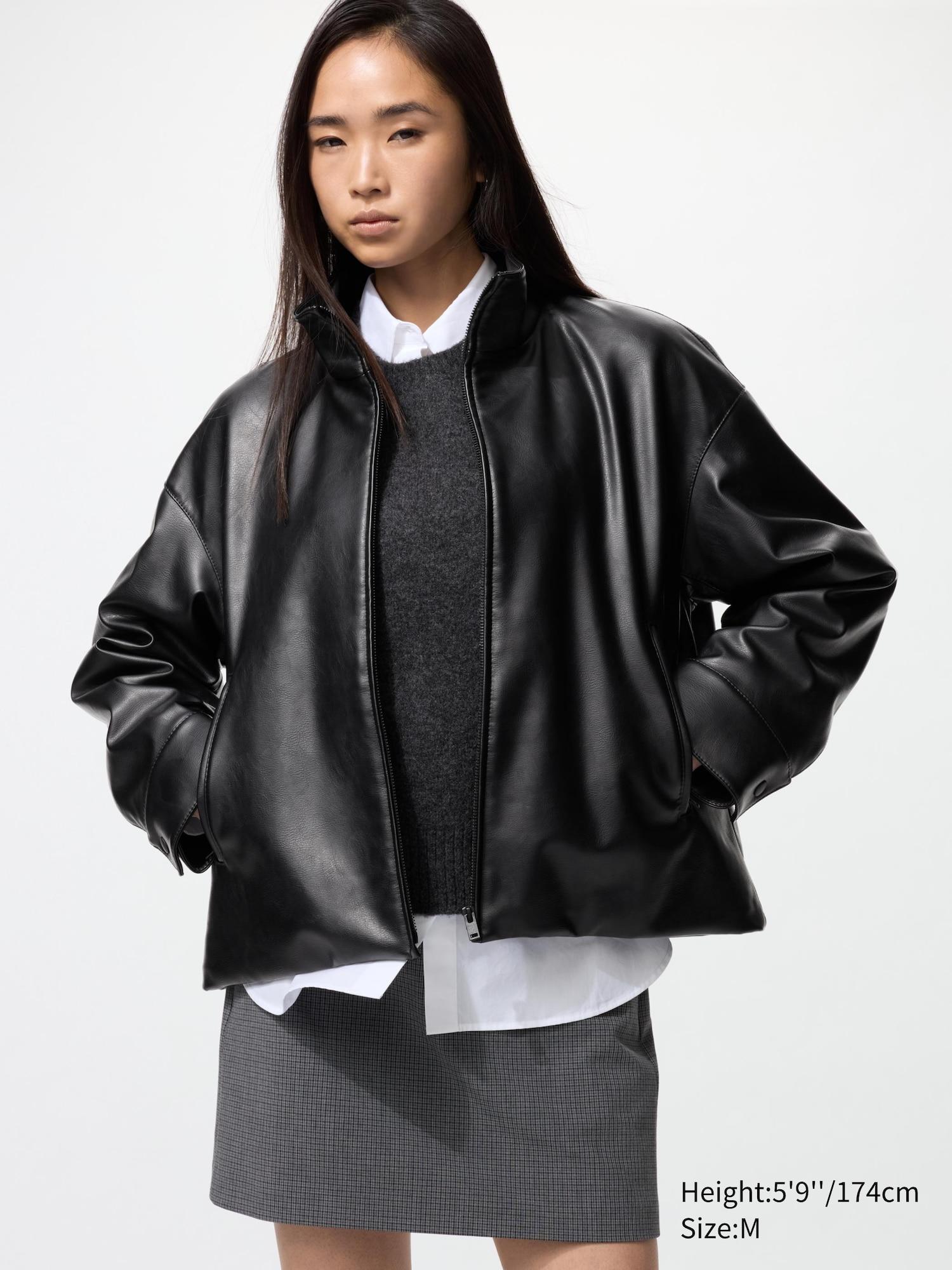 Coated Oversized Blouson | Faux Leather by UNIQLO