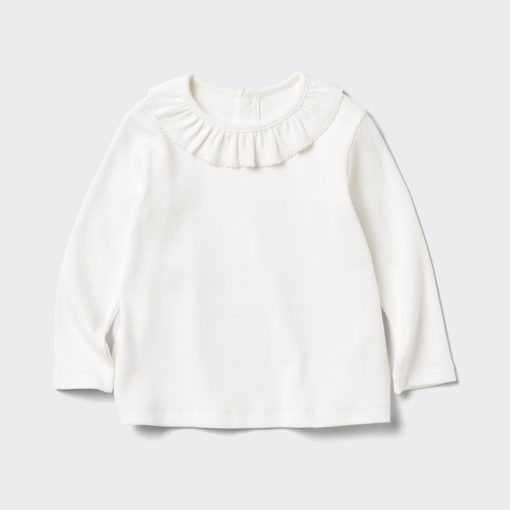 Crew Neck T-Shirt | Long Sleeve | Ruffled by UNIQLO