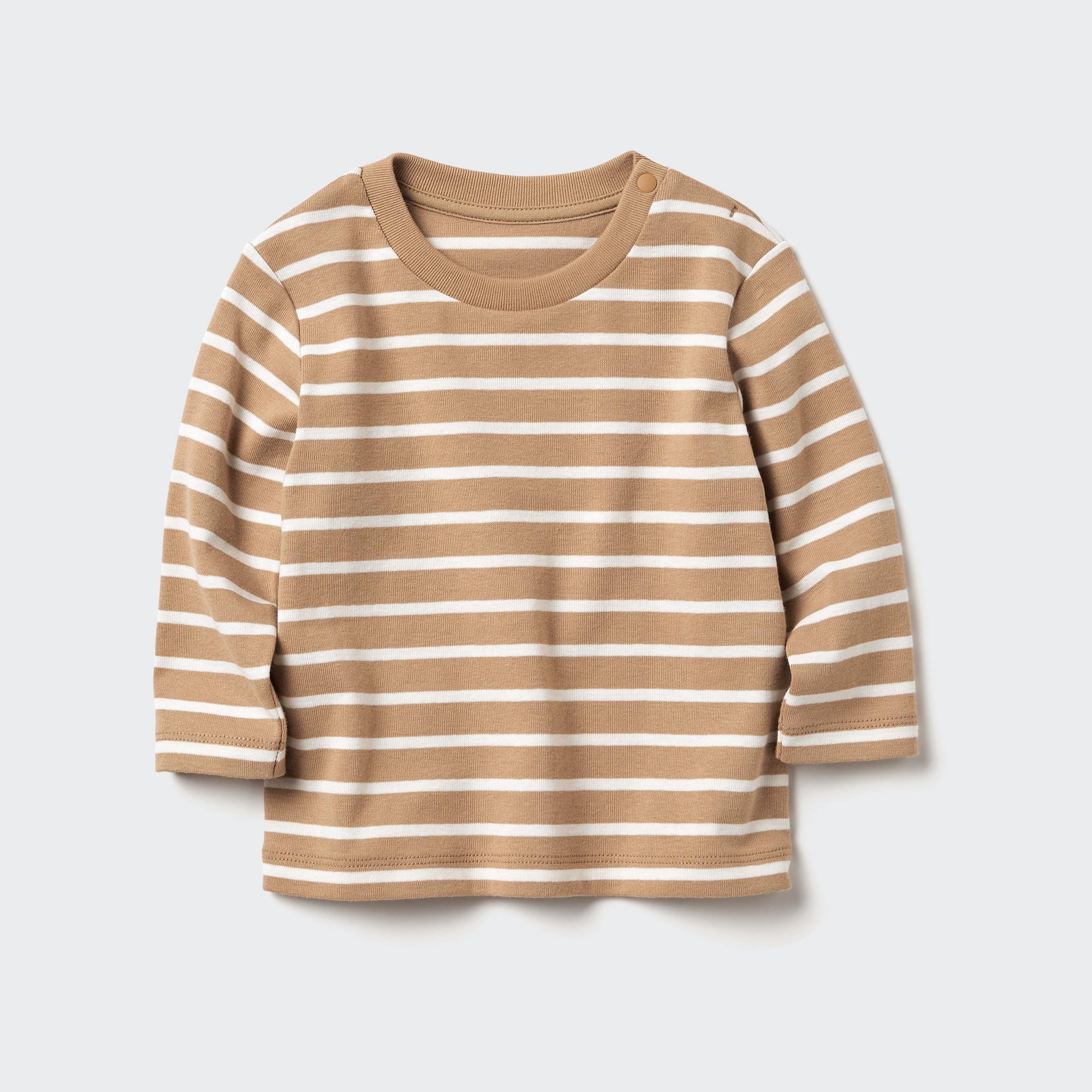 Crew Neck T-Shirt | Long Sleeve | Striped by UNIQLO