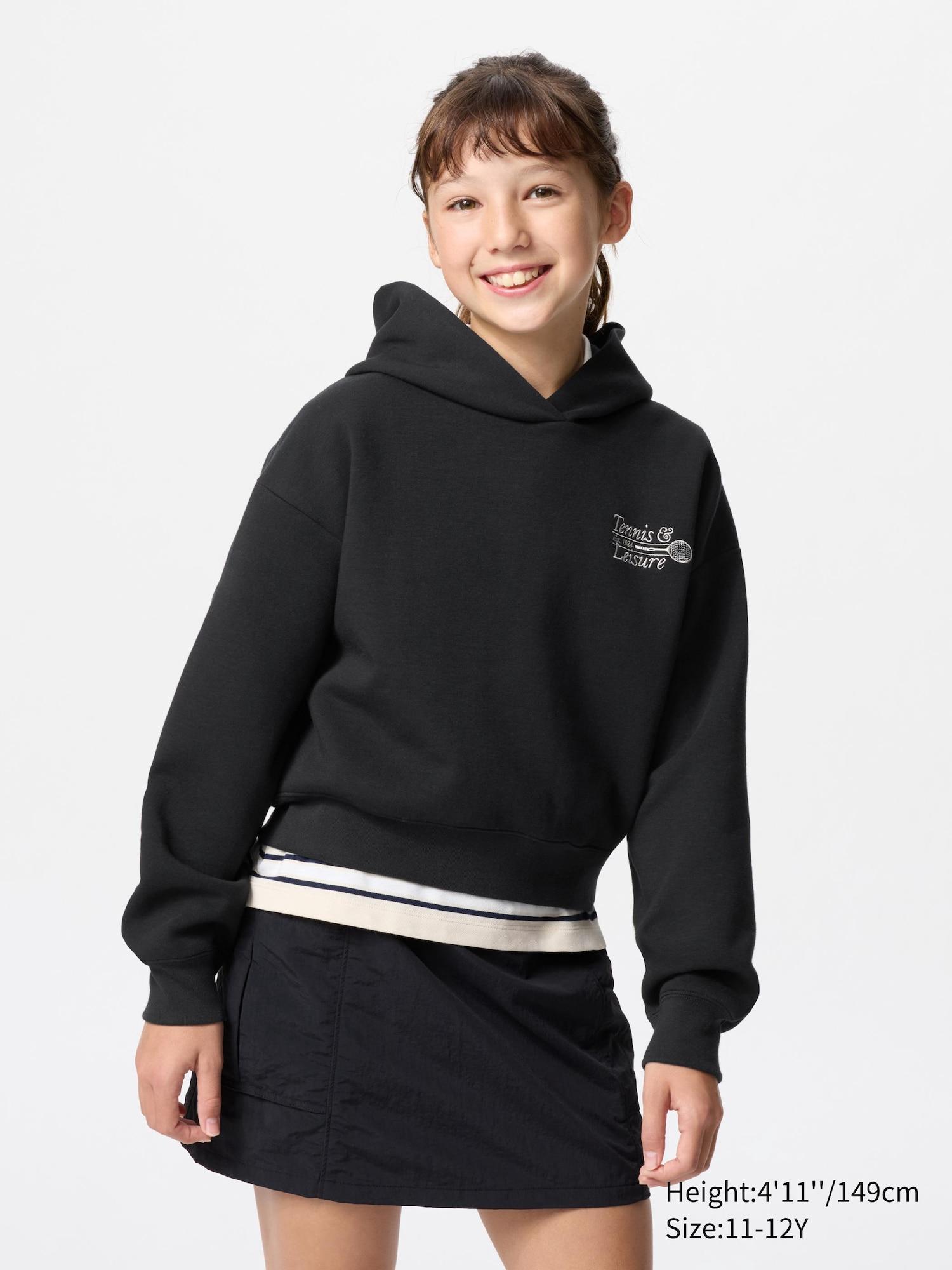 DRY Sweat Cropped Graphic Hoodie by UNIQLO