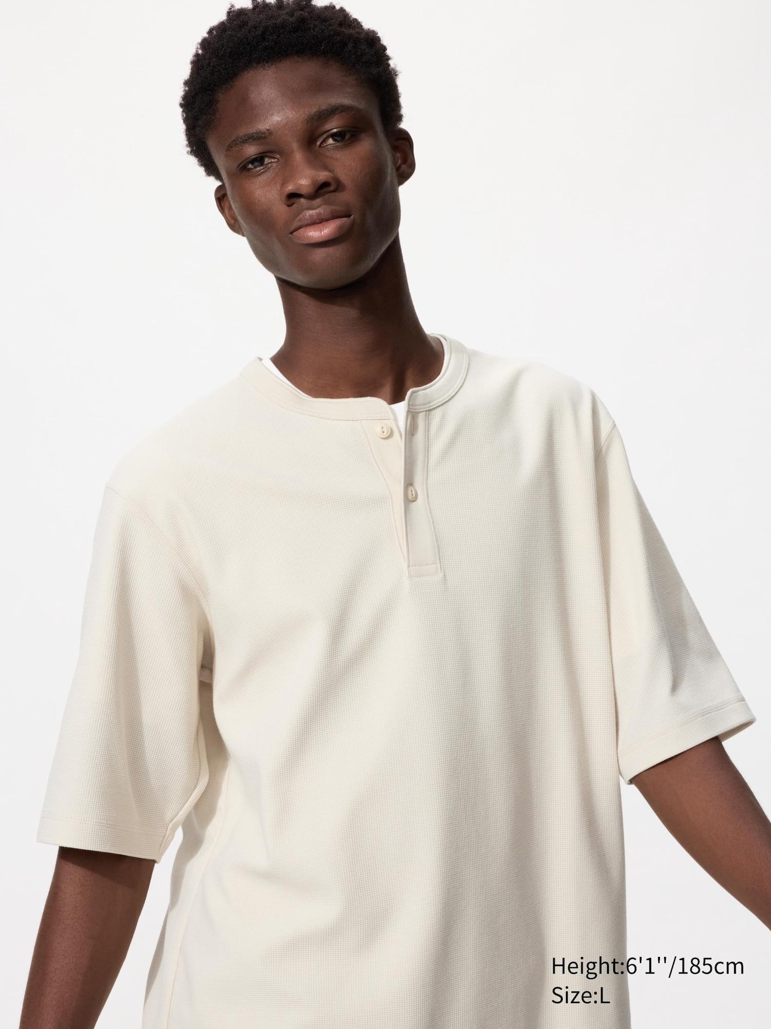 DRY Waffle Henley T-Shirt by UNIQLO
