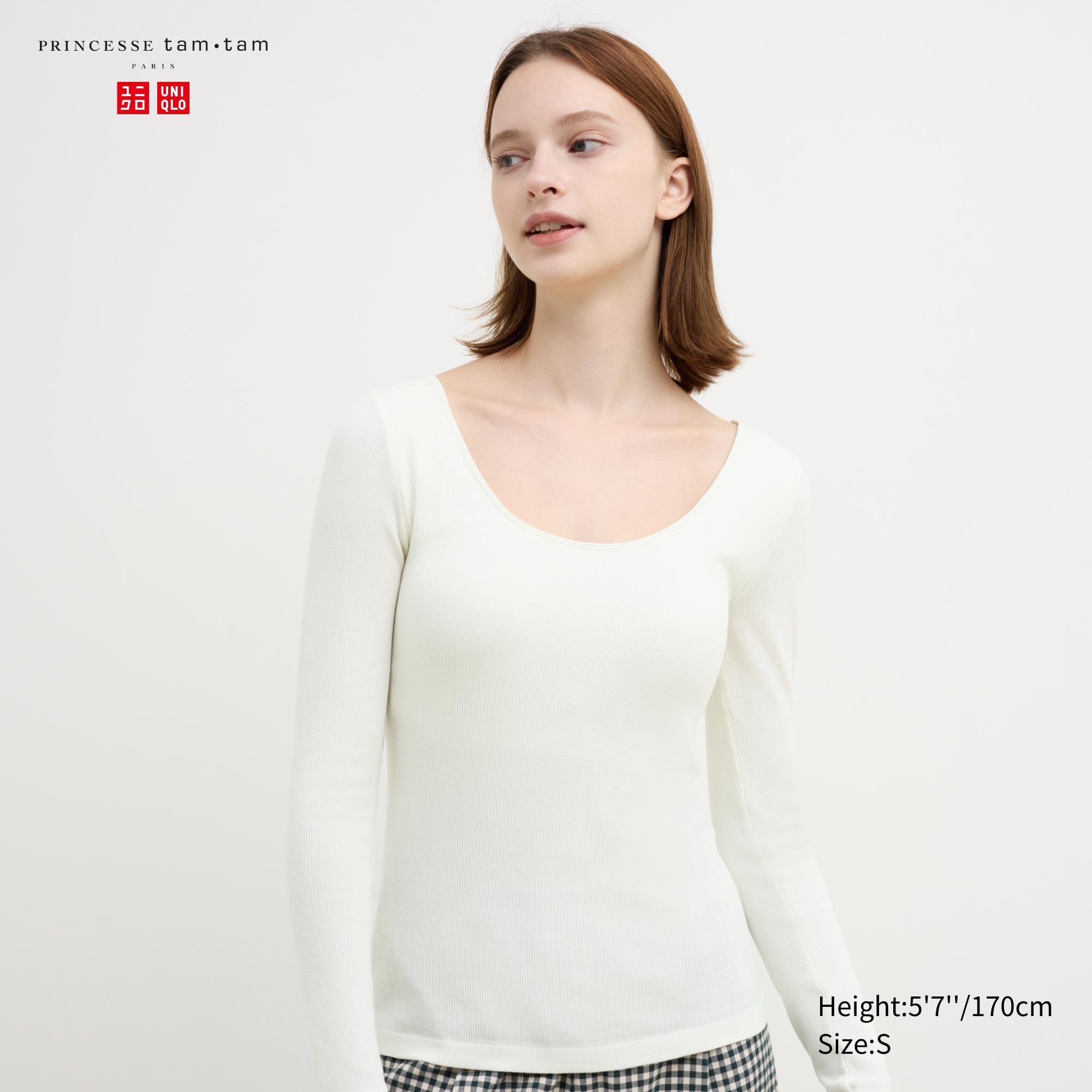 HEATTECH Ribbed Ballet Neck Bra T-Shirt | Extra Warm by UNIQLO HEATTECH Ribbed Ballet Neck Bra T-Shirt | Extra Warm by UNIQLO