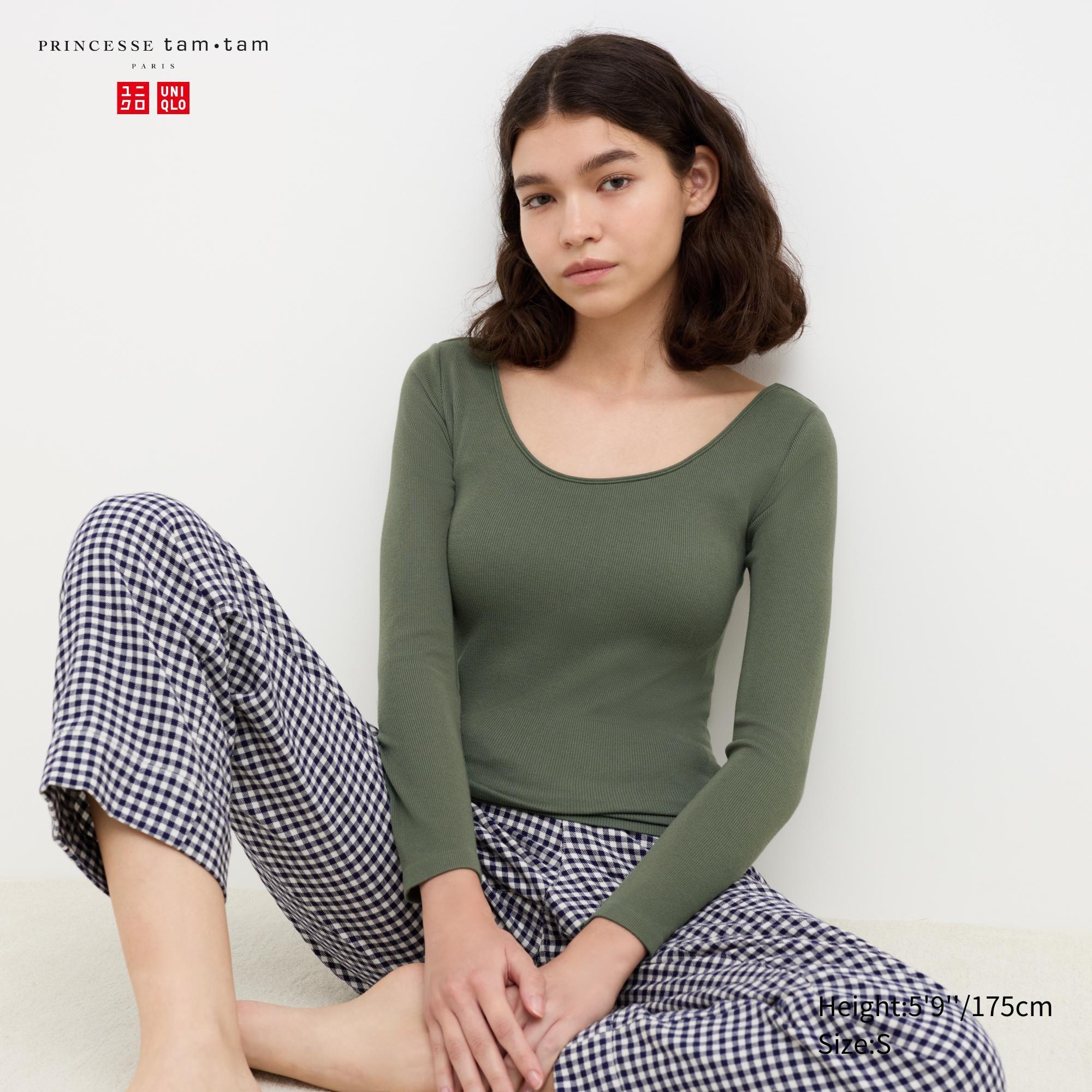 HEATTECH Ribbed Ballet Neck Bra T-Shirt | Extra Warm by UNIQLO HEATTECH Ribbed Ballet Neck Bra T-Shirt | Extra Warm by UNIQLO