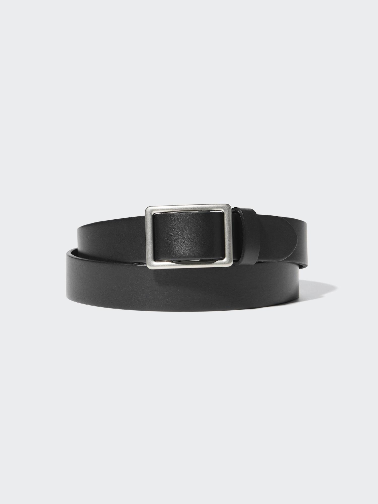 Italian Leather Slide Buckle Belt by UNIQLO