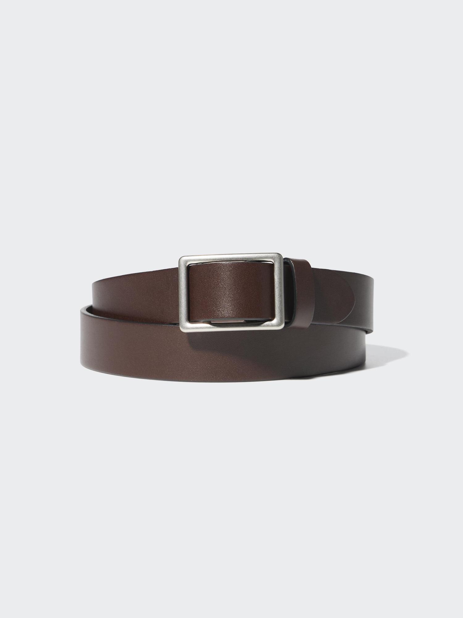 Italian Leather Slide Buckle Belt by UNIQLO