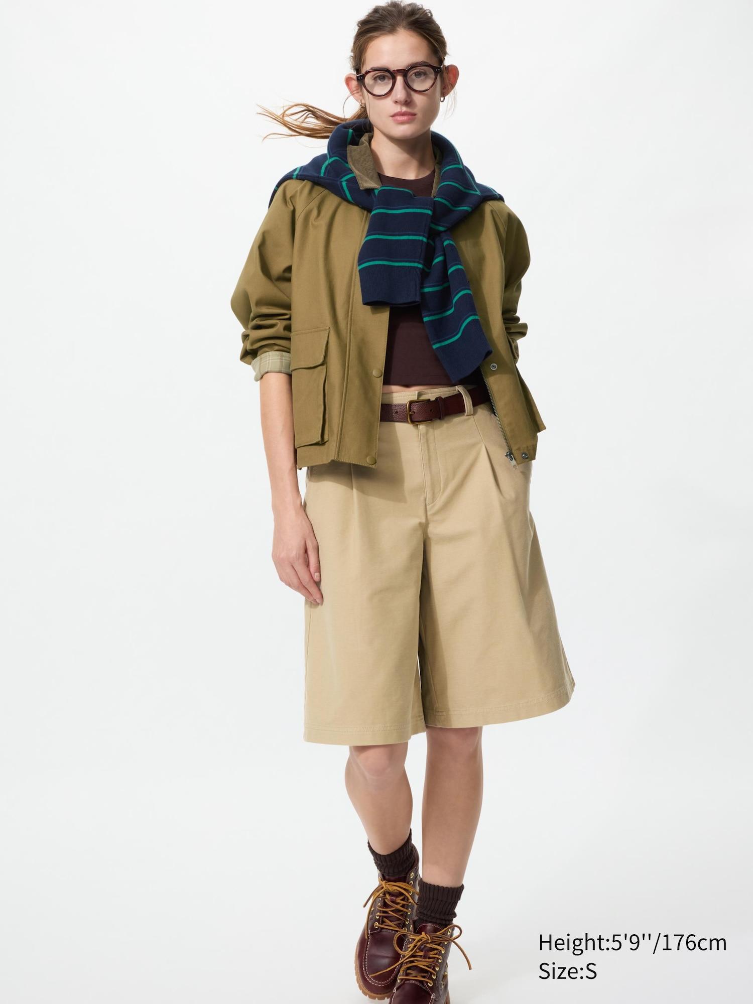 Jersey Pleated Long Shorts by UNIQLO