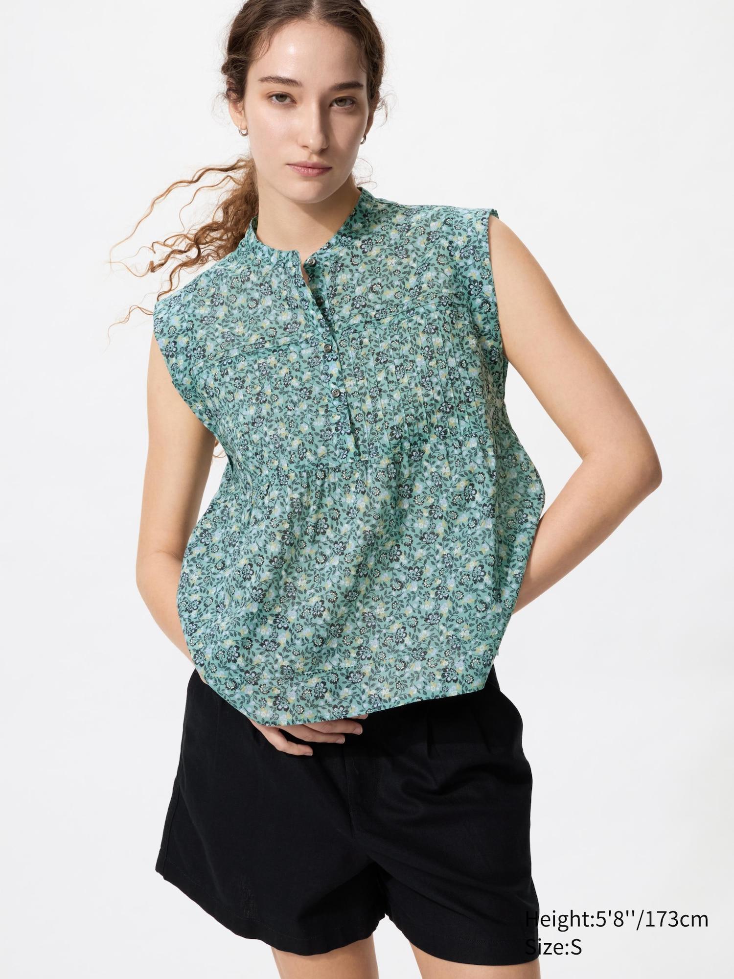 Light Cotton Pintuck Blouse | Sleeveless by UNIQLO