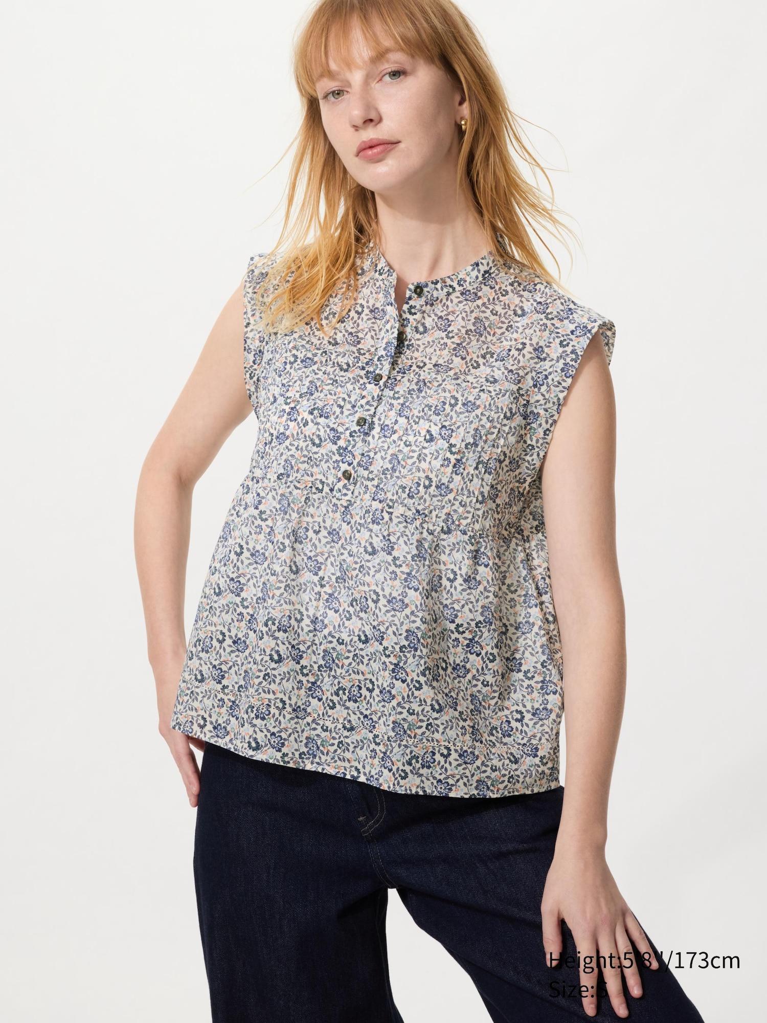 Light Cotton Pintuck Blouse | Sleeveless by UNIQLO