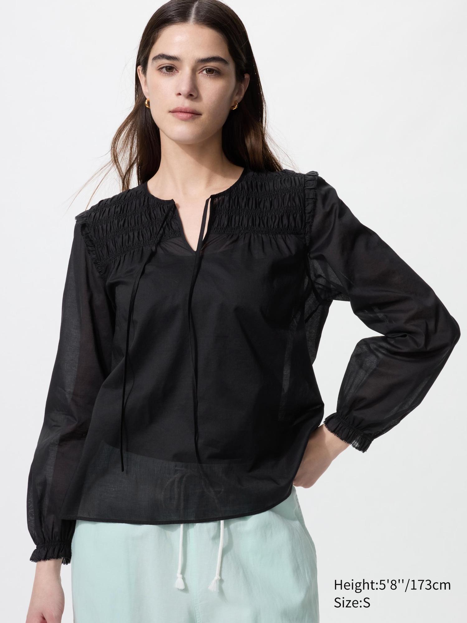 Light Cotton Shirring Blouse by UNIQLO
