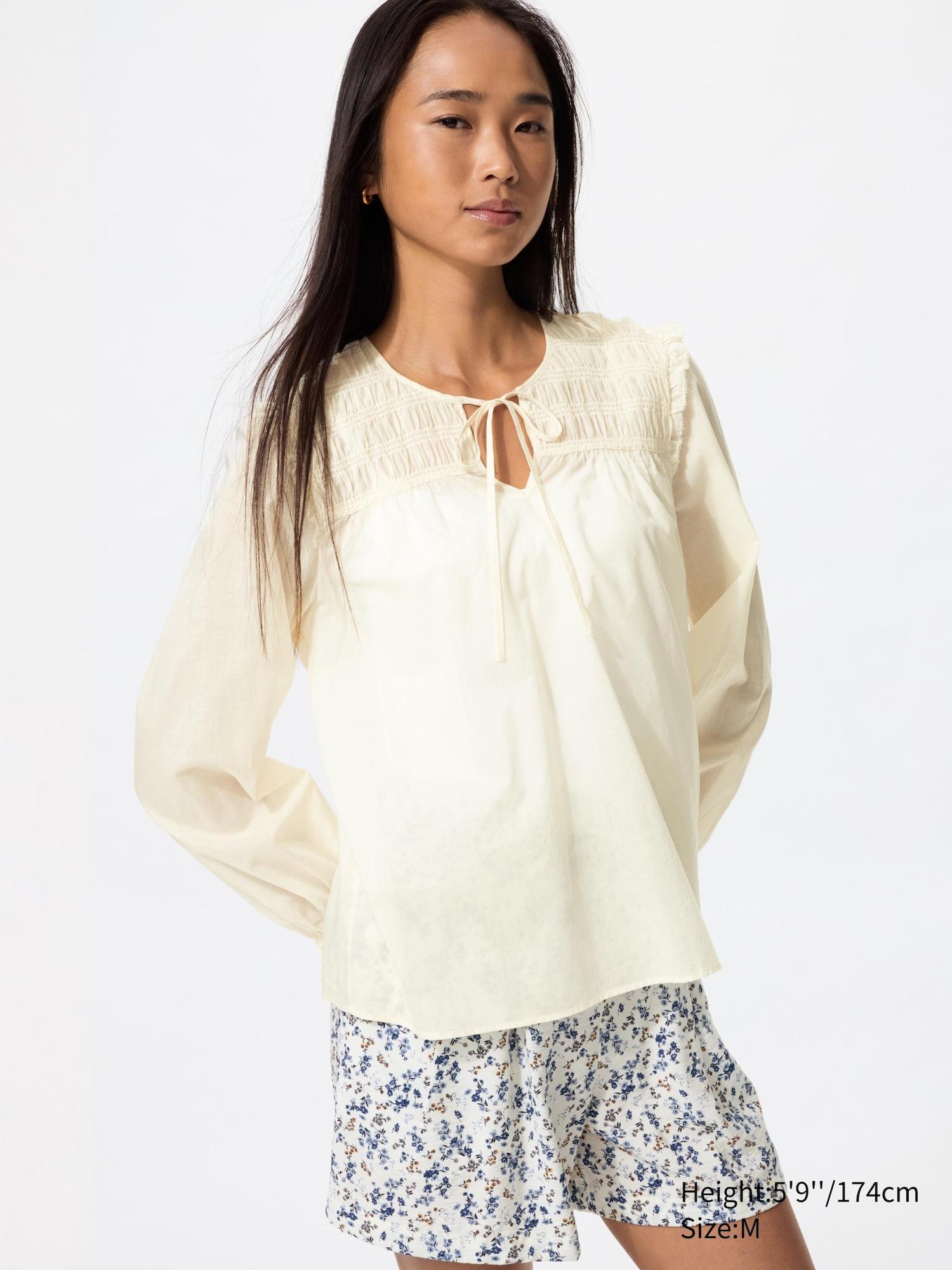 Light Cotton Shirring Blouse by UNIQLO