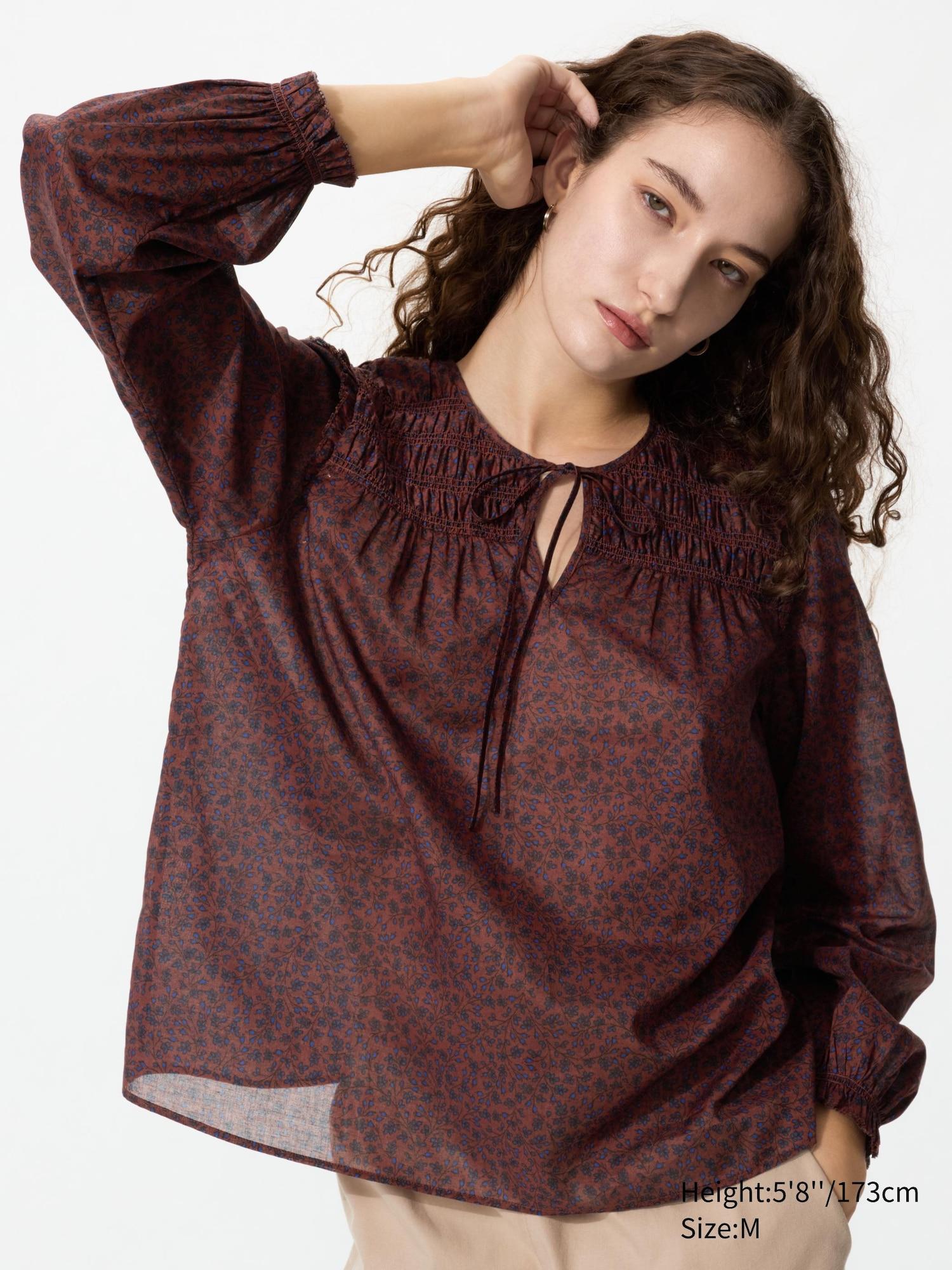 Light Cotton Shirring Blouse | Print by UNIQLO