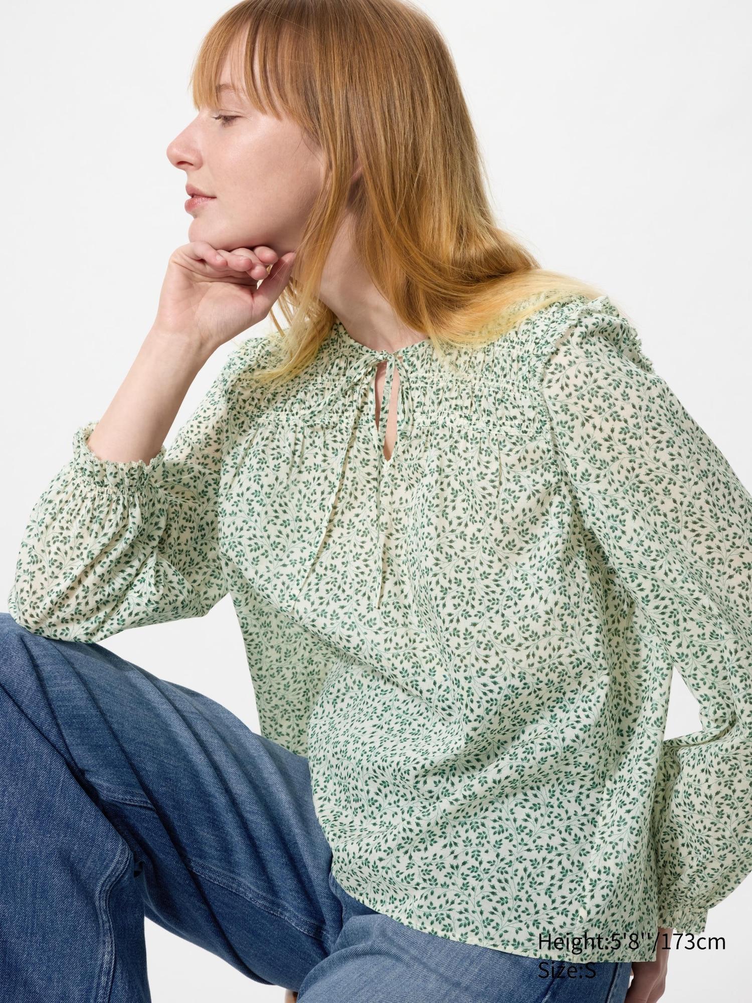 Light Cotton Shirring Blouse | Print by UNIQLO