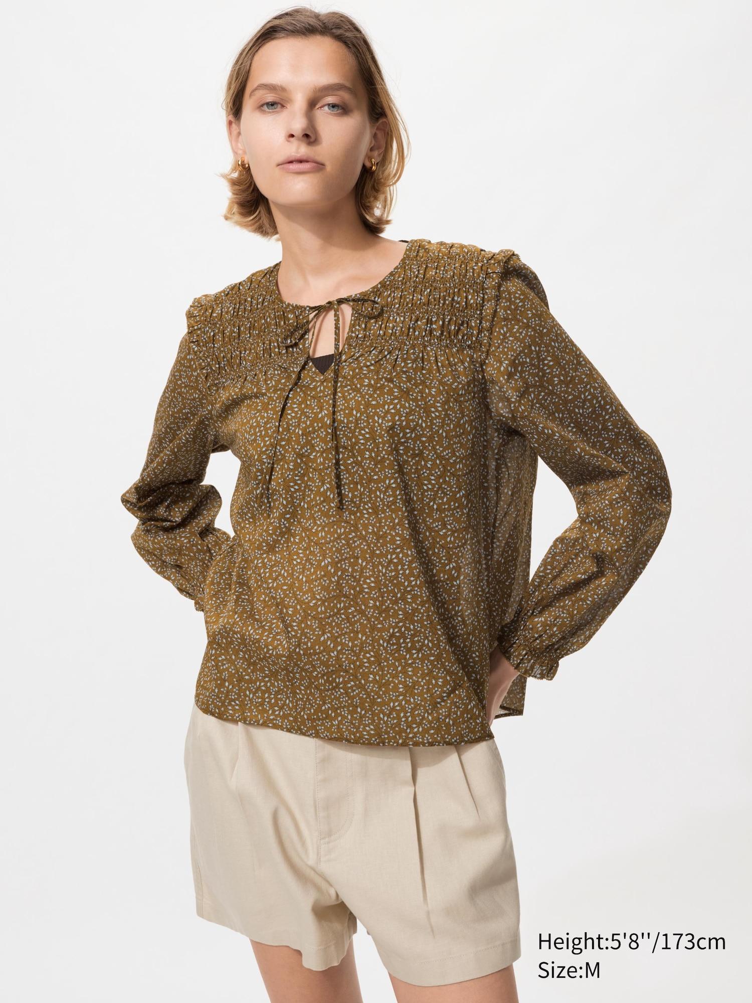 Light Cotton Shirring Blouse | Print by UNIQLO