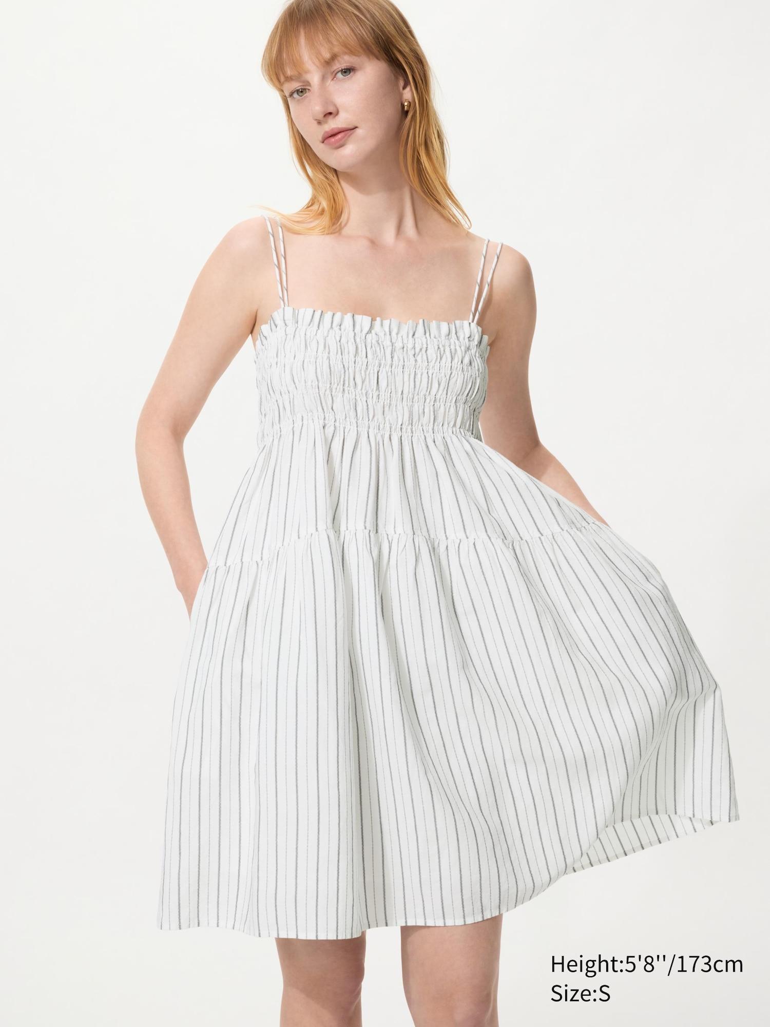 Linen Blend Camisole Dress | Striped by UNIQLO