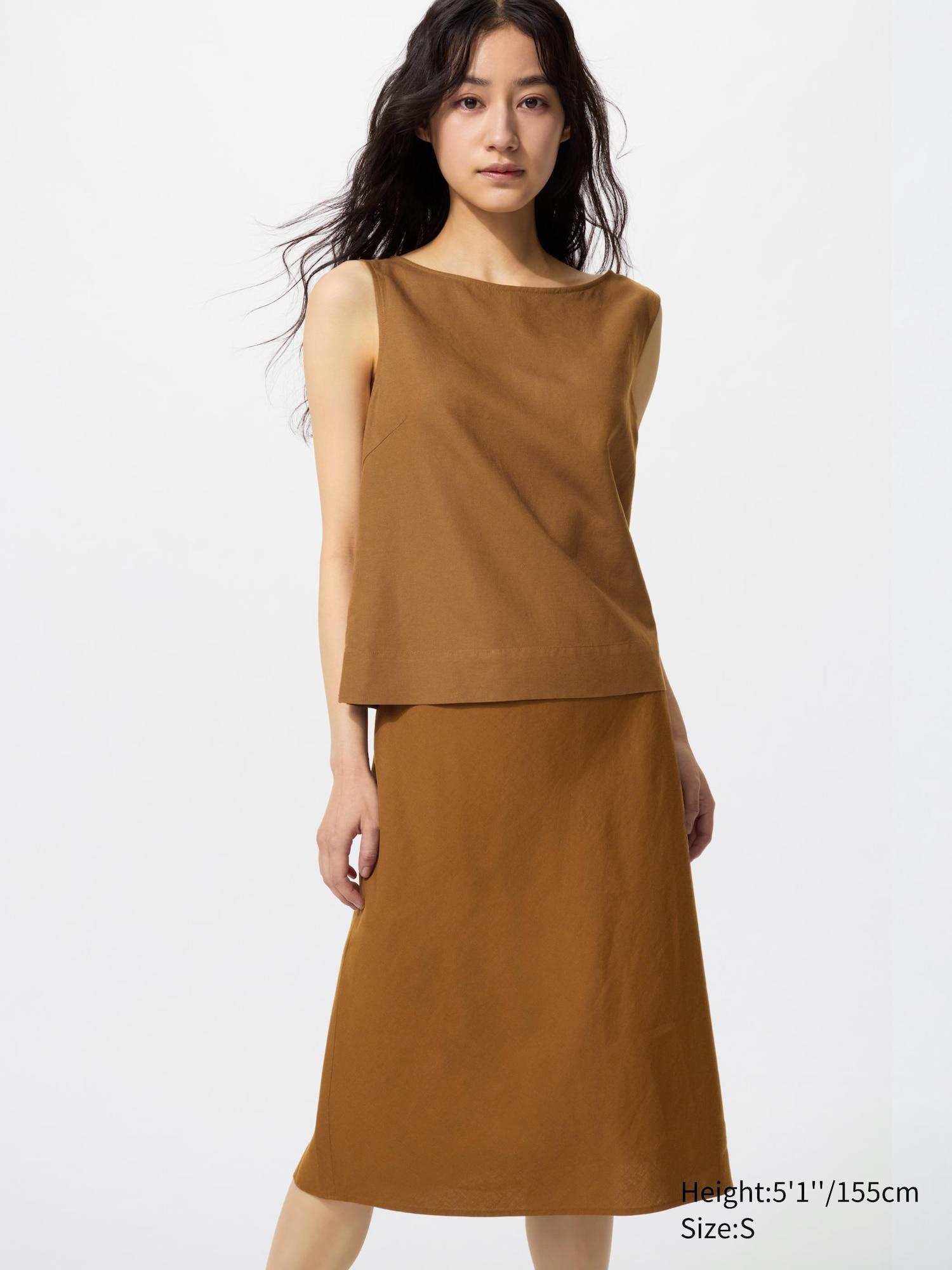 Linen Blend Midi Skirt | Short by UNIQLO