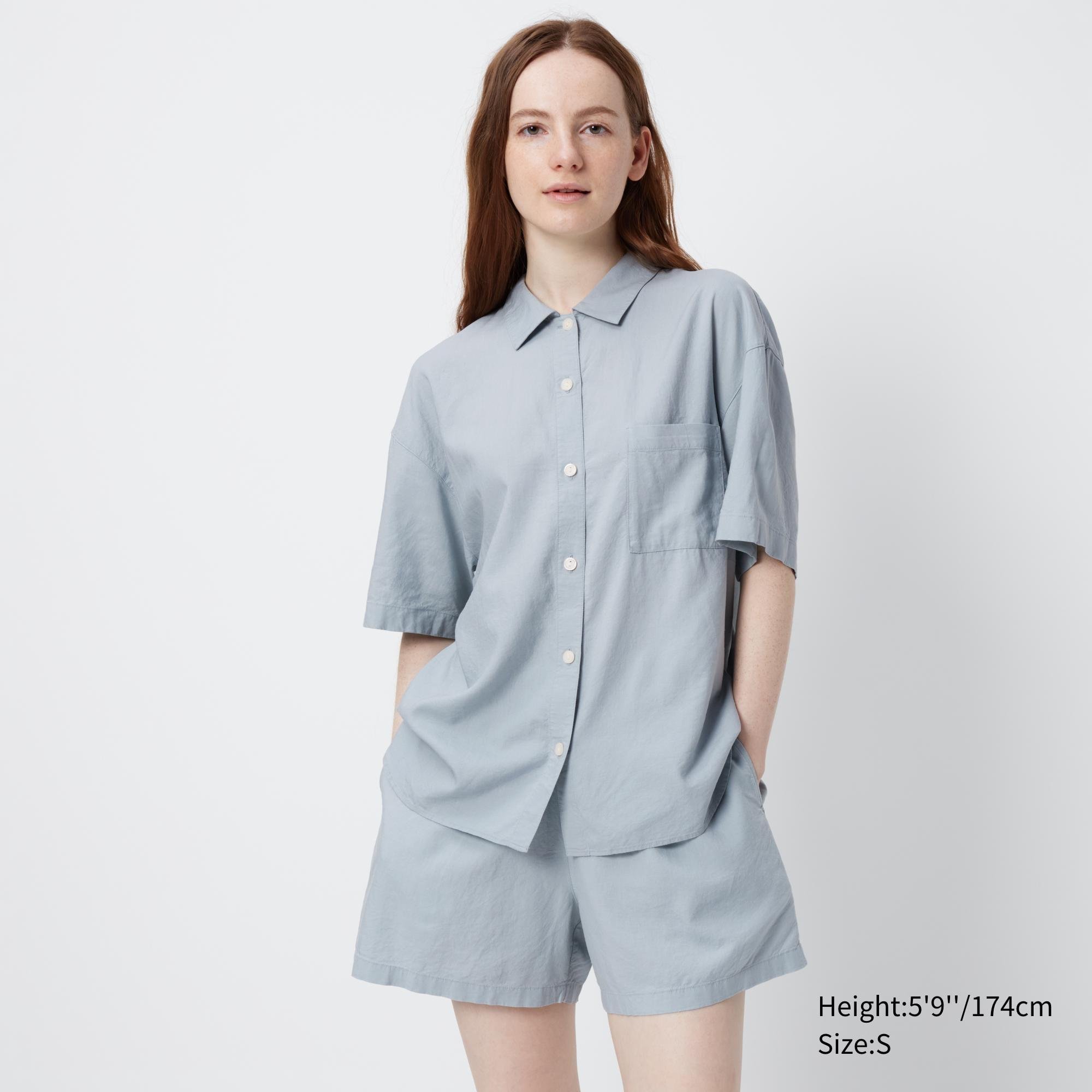Linen Blend Short-Sleeve Pajamas by UNIQLO