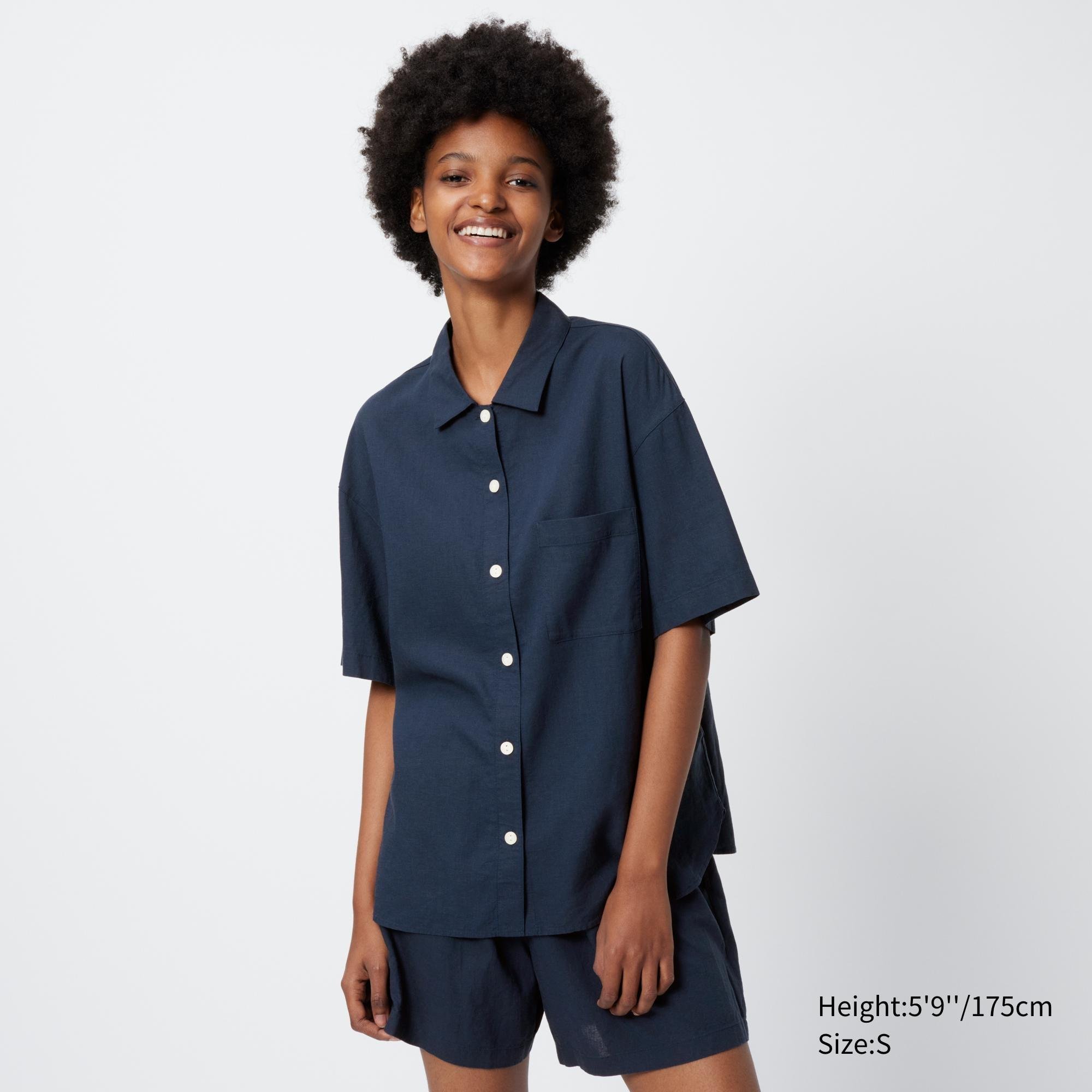 Linen Blend Short-Sleeve Pajamas by UNIQLO