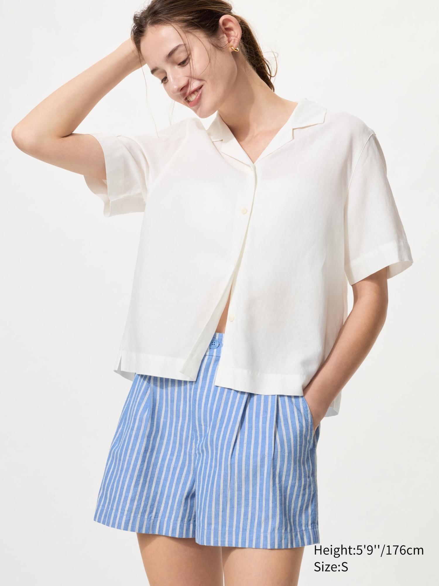 Linen Cotton Shorts | Striped by UNIQLO
