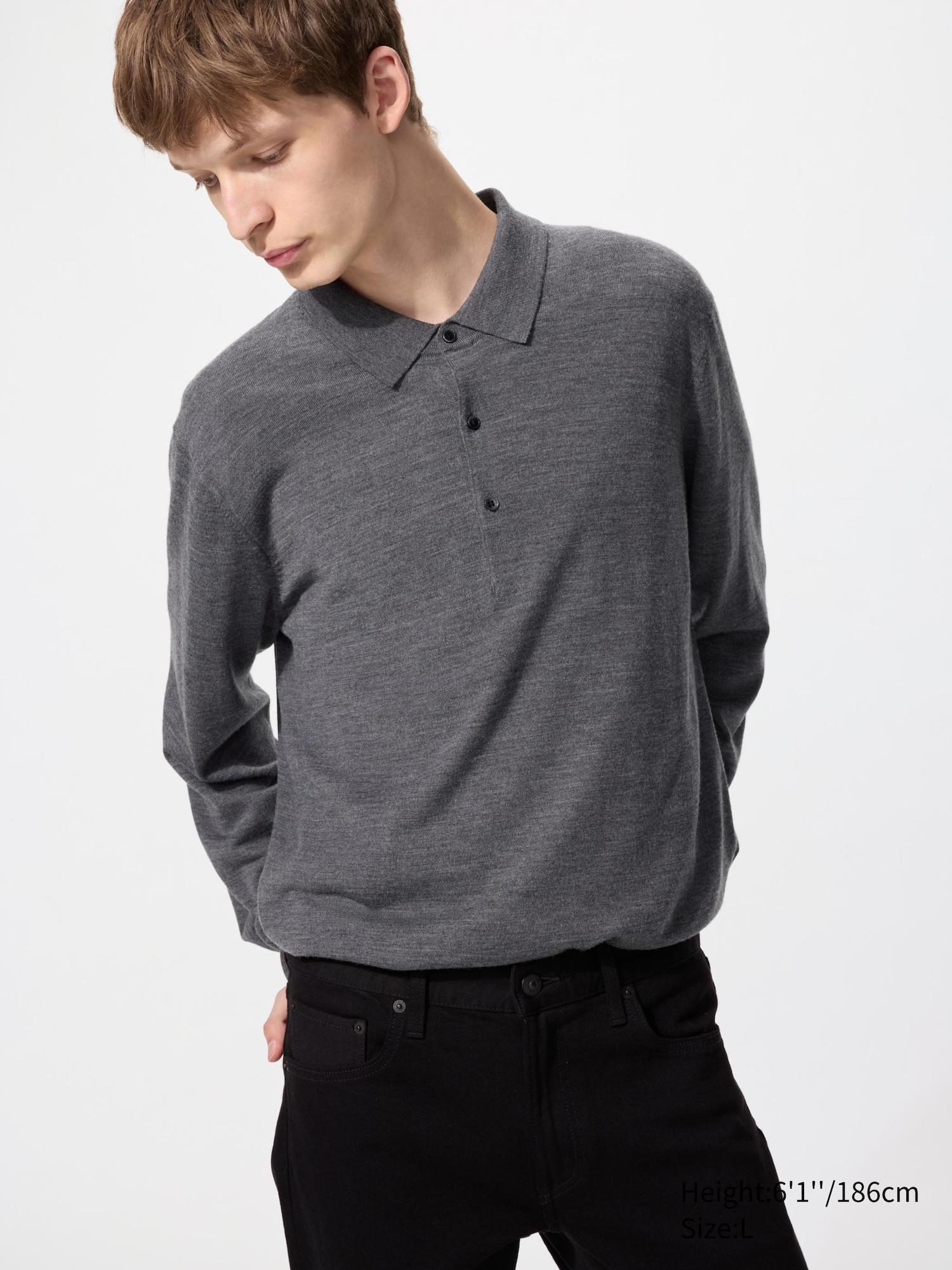 Merino Knitted Polo Shirt by UNIQLO