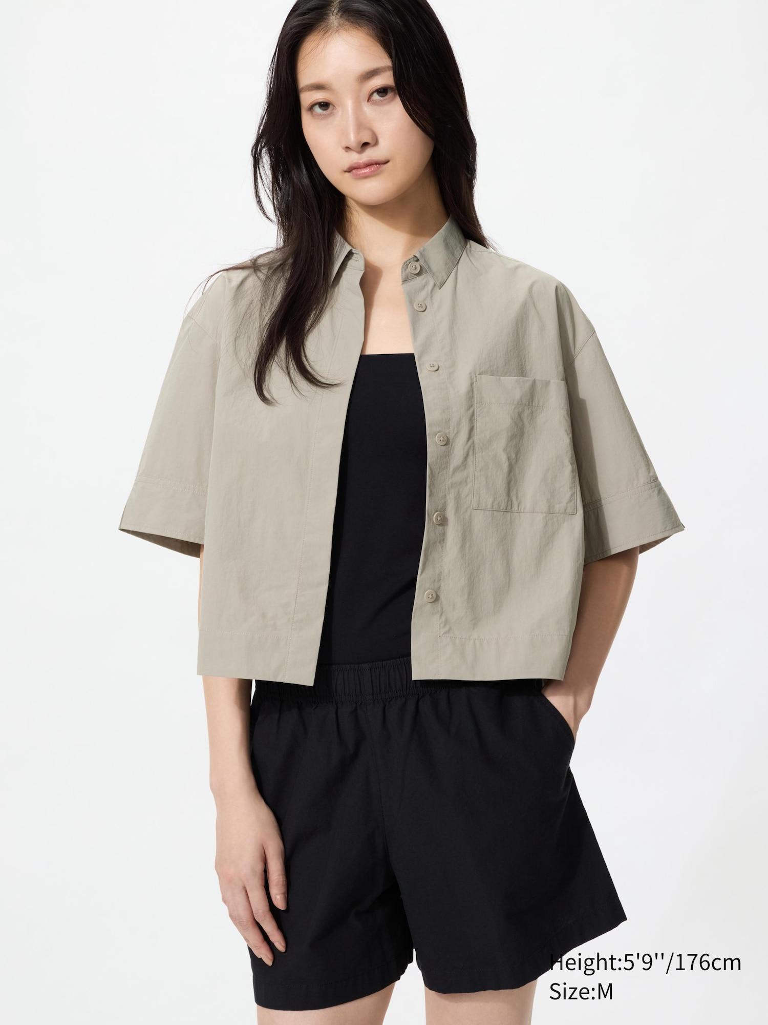 Nylon Boxy Shirt | Half Sleeve by UNIQLO