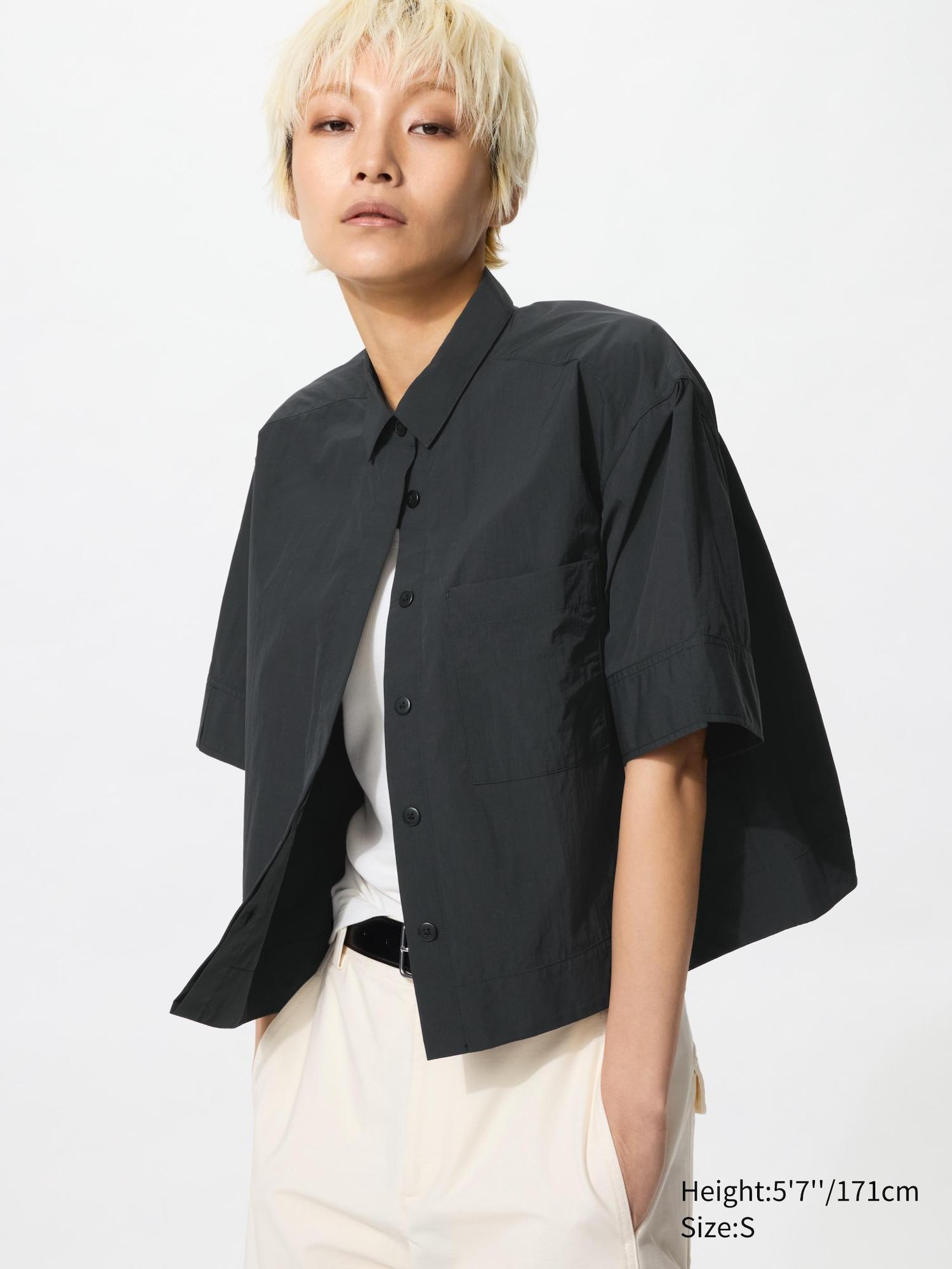 Nylon Boxy Shirt | Half Sleeve by UNIQLO