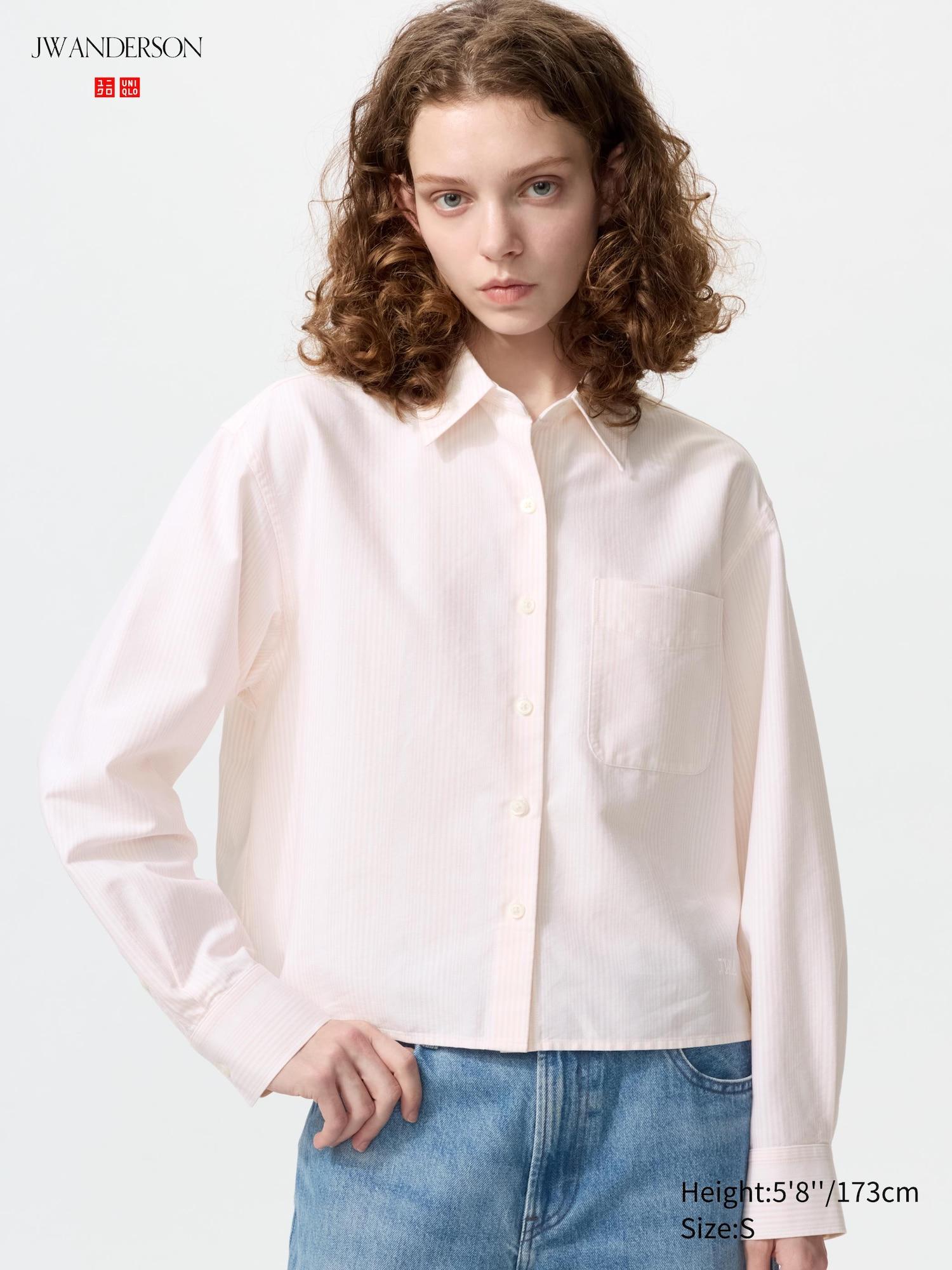Oxford Boxy Cropped Shirt | Striped by UNIQLO