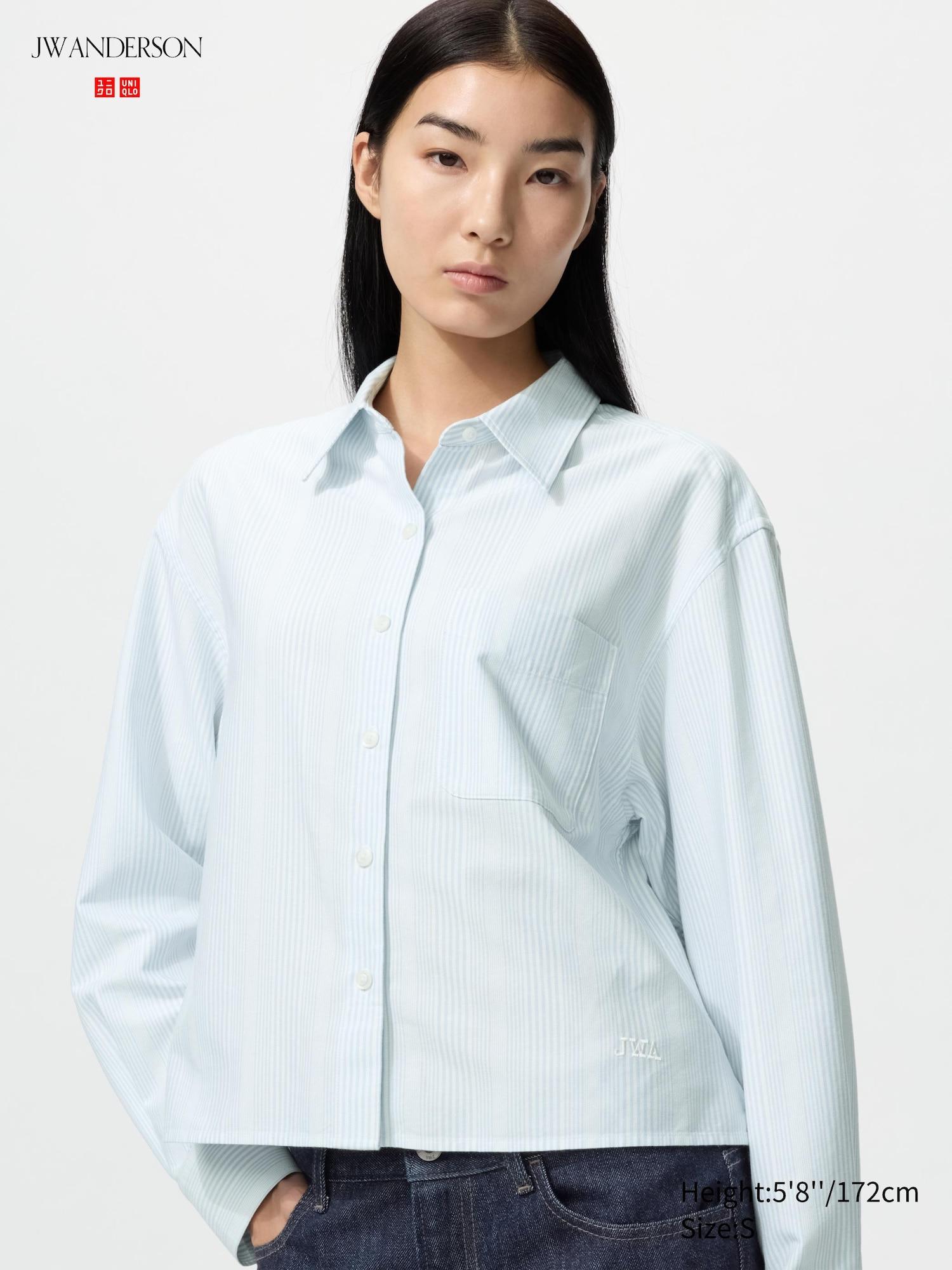 Oxford Boxy Cropped Shirt | Striped by UNIQLO