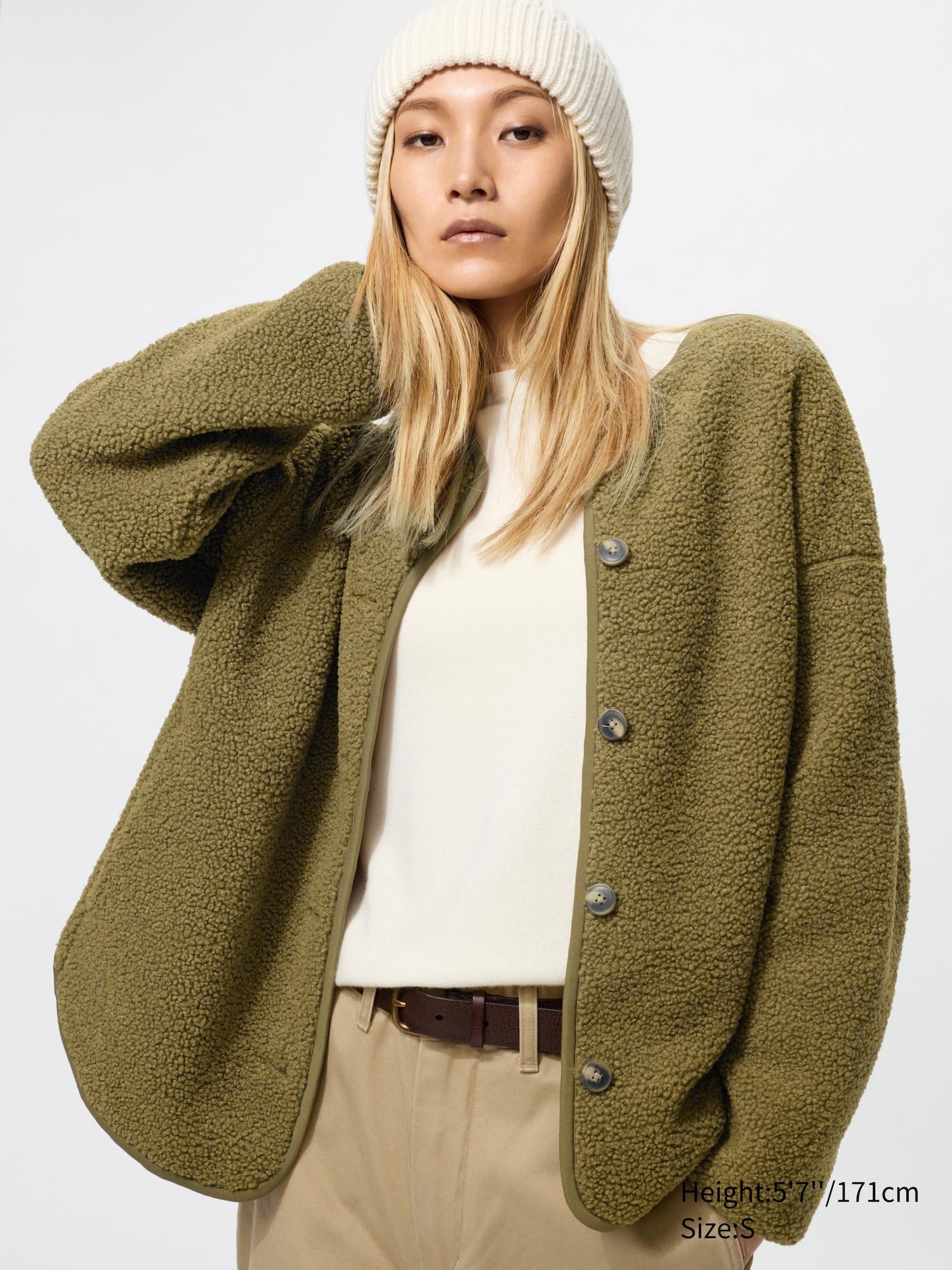 Pile Lined Fleece Relaxed Cardigan by UNIQLO