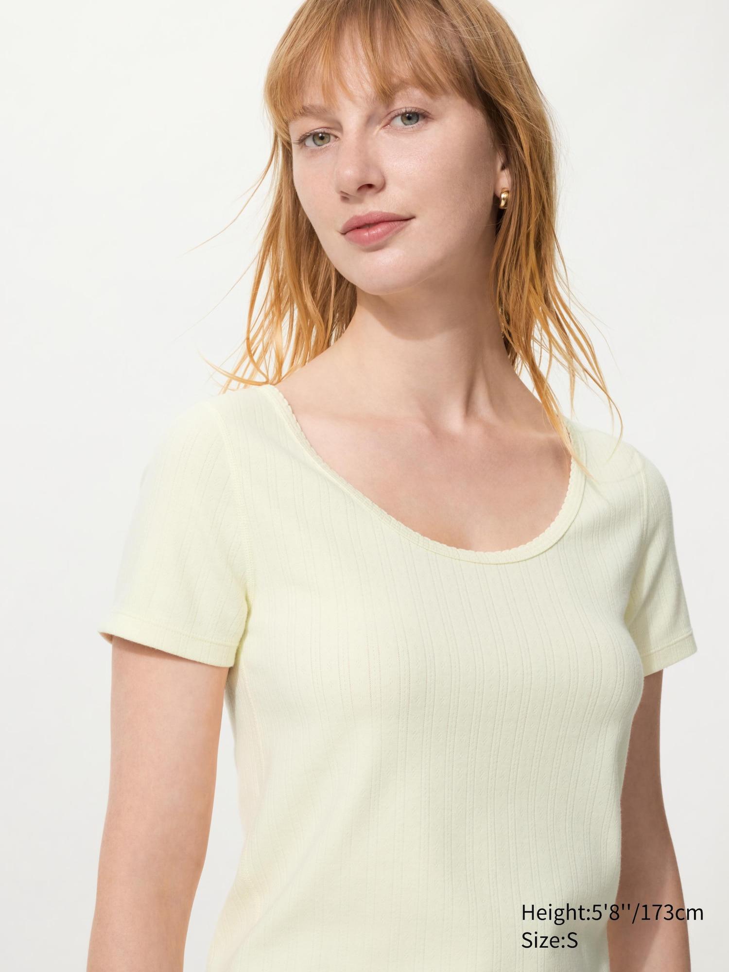 Pointelle Round Neck Mini T-Shirt by UNIQLO