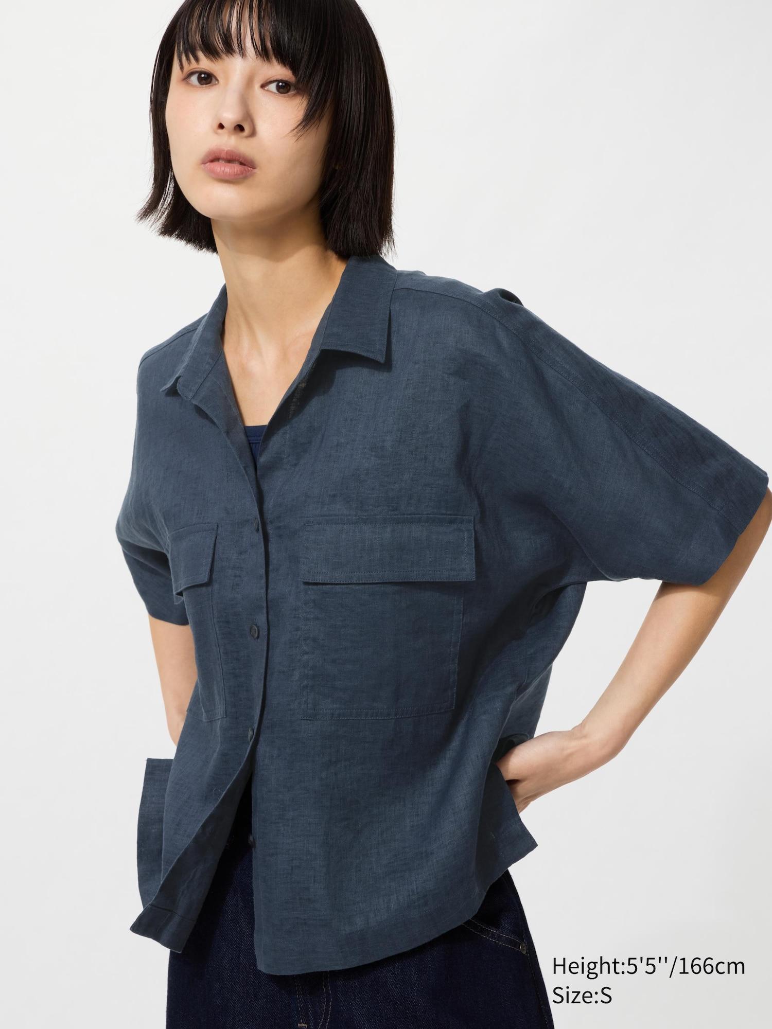 Premium Linen Skipper Boxy Shirt | Short Sleeve by UNIQLO