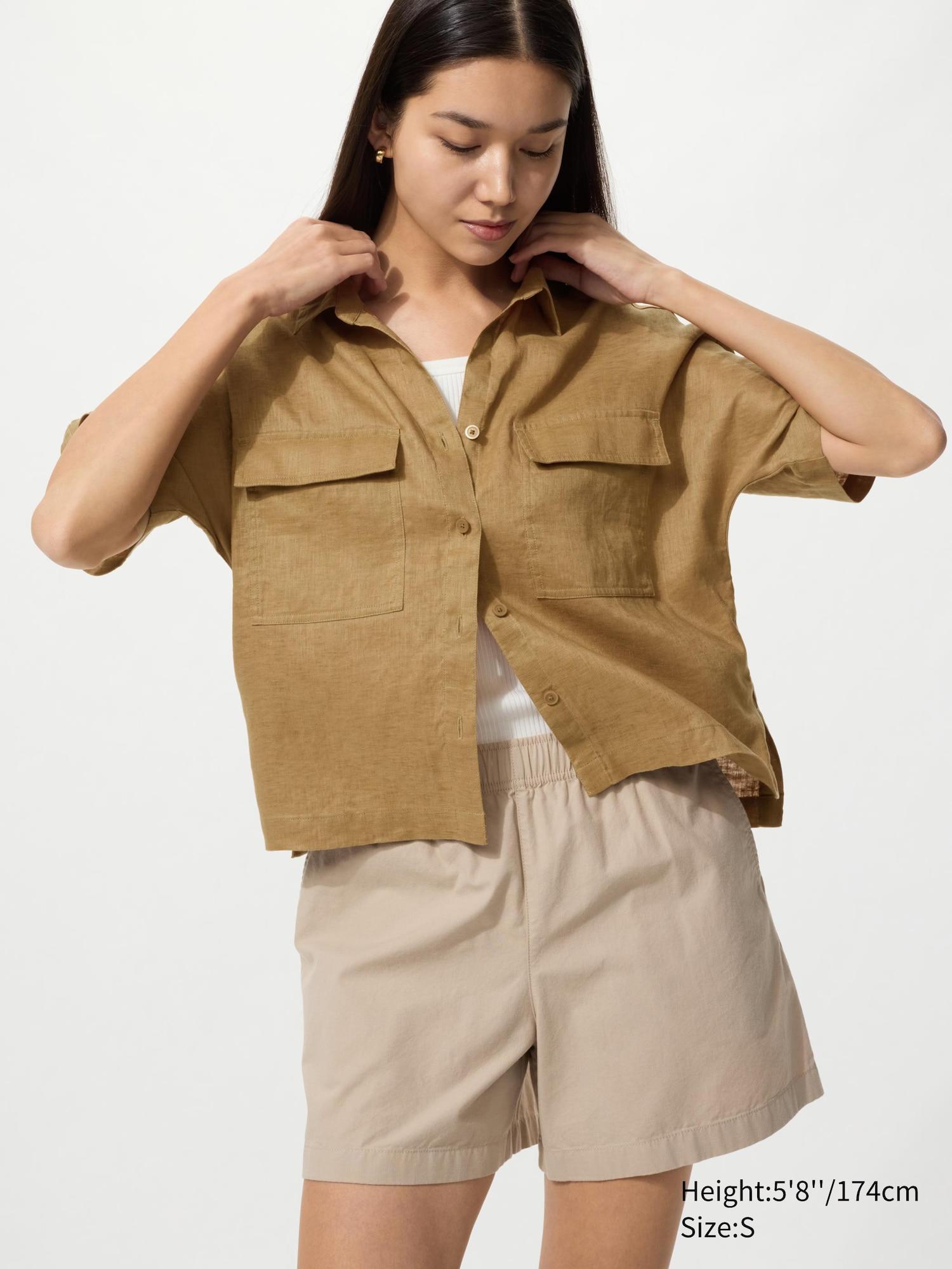 Premium Linen Skipper Boxy Shirt | Short Sleeve by UNIQLO