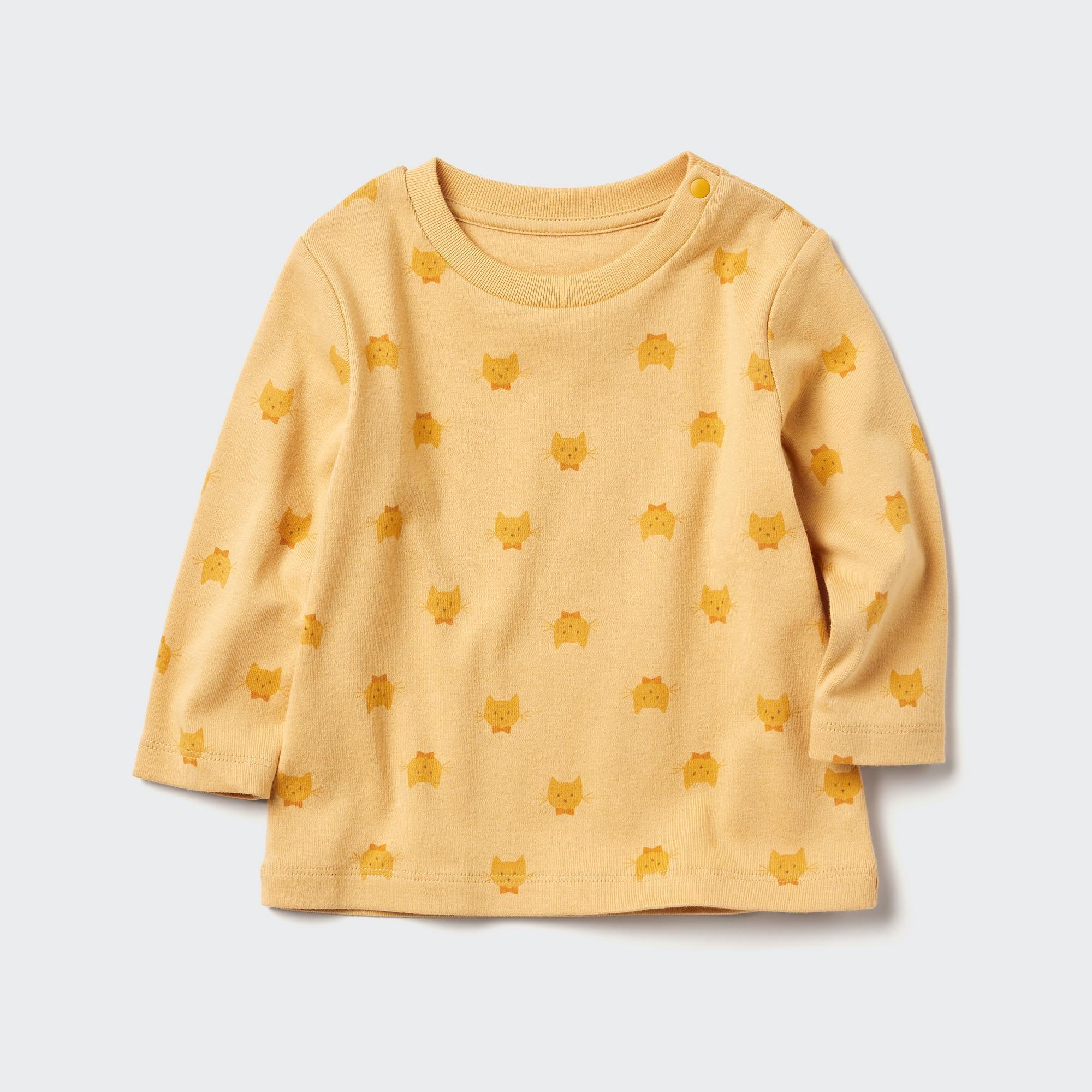 Printed Cotton T-Shirt | Long Sleeve by UNIQLO