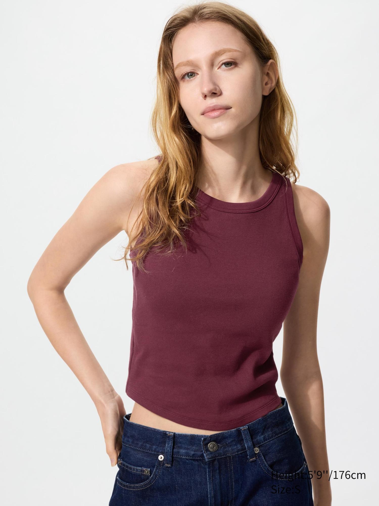 Ribbed Cropped Bra Top by UNIQLO