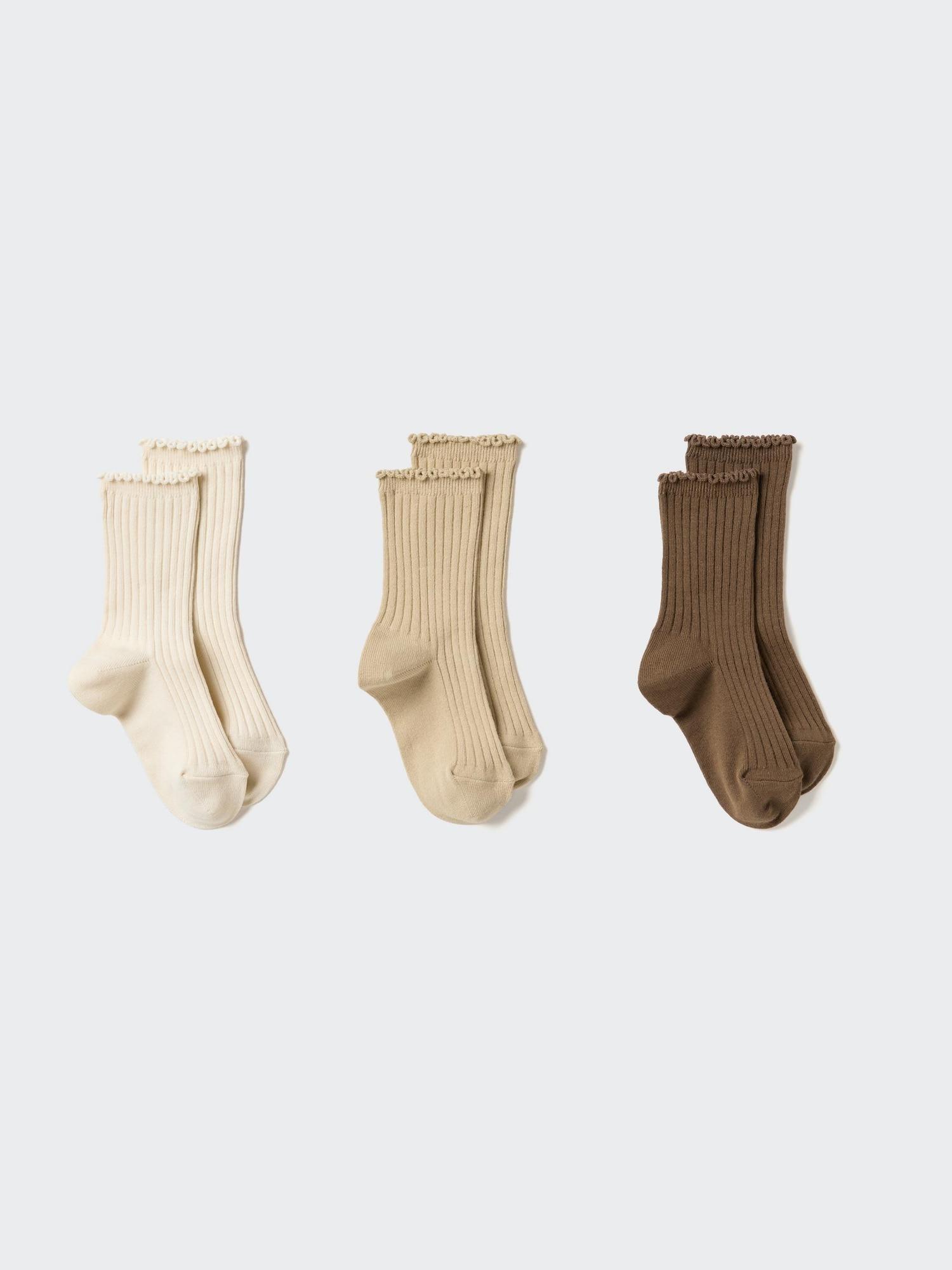 Ribbed Frill Socks | 3 Pairs by UNIQLO