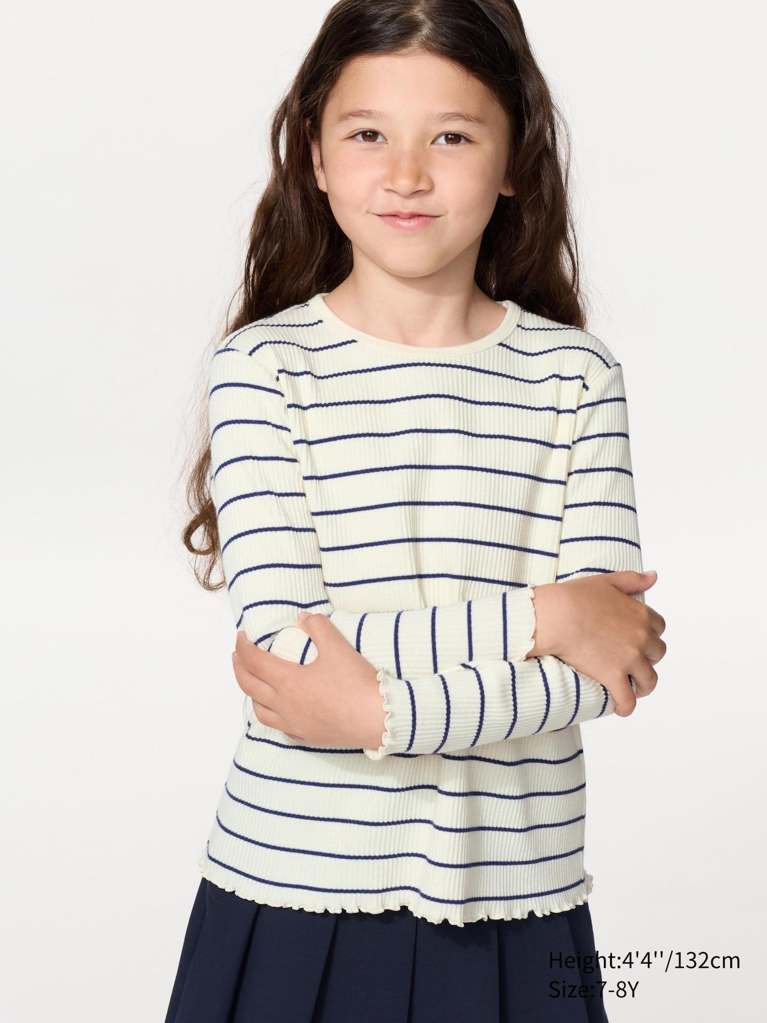 Ribbed Long Sleeve T-Shirt | Striped by UNIQLO