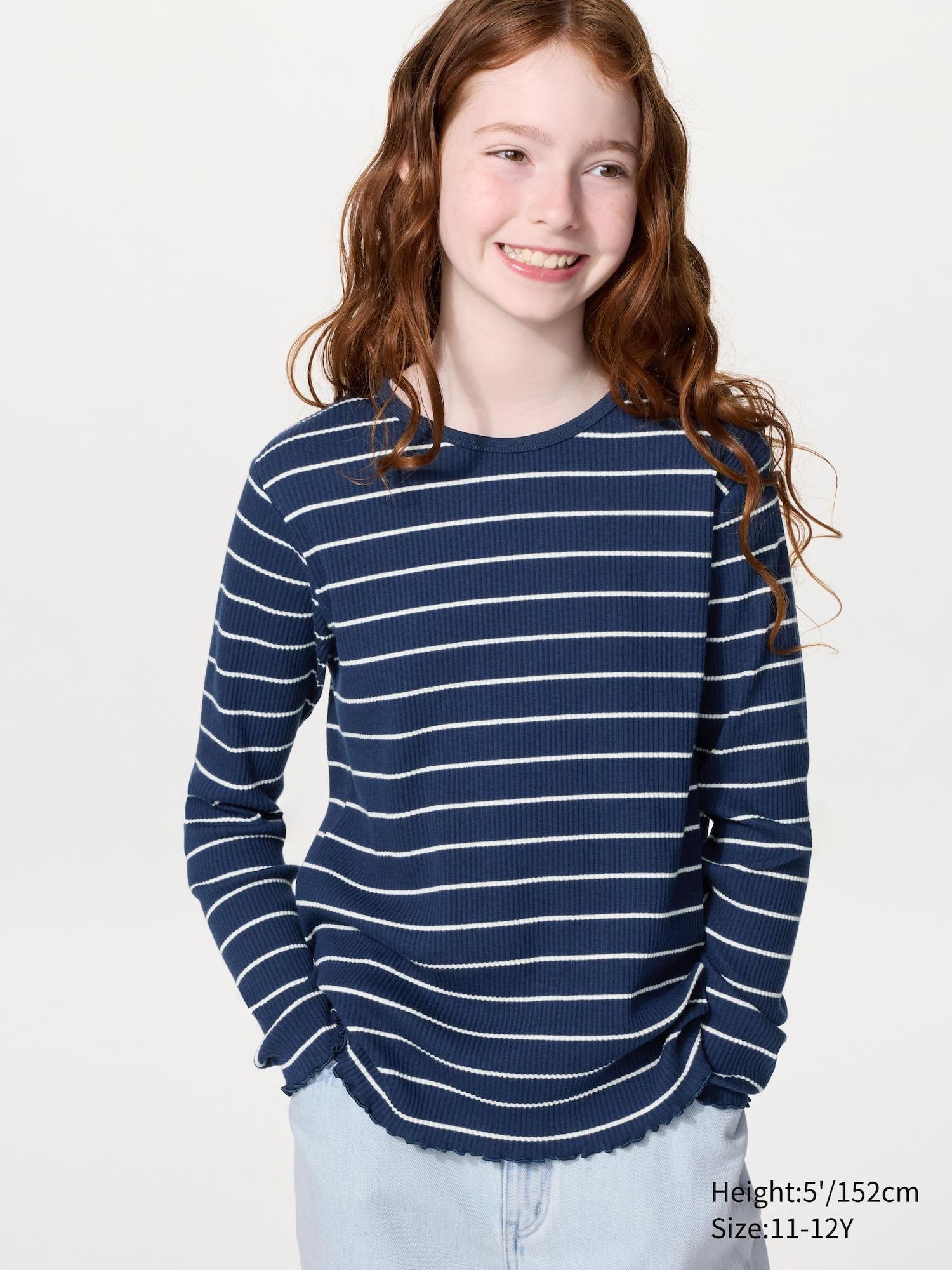 Ribbed Long Sleeve T-Shirt | Striped by UNIQLO