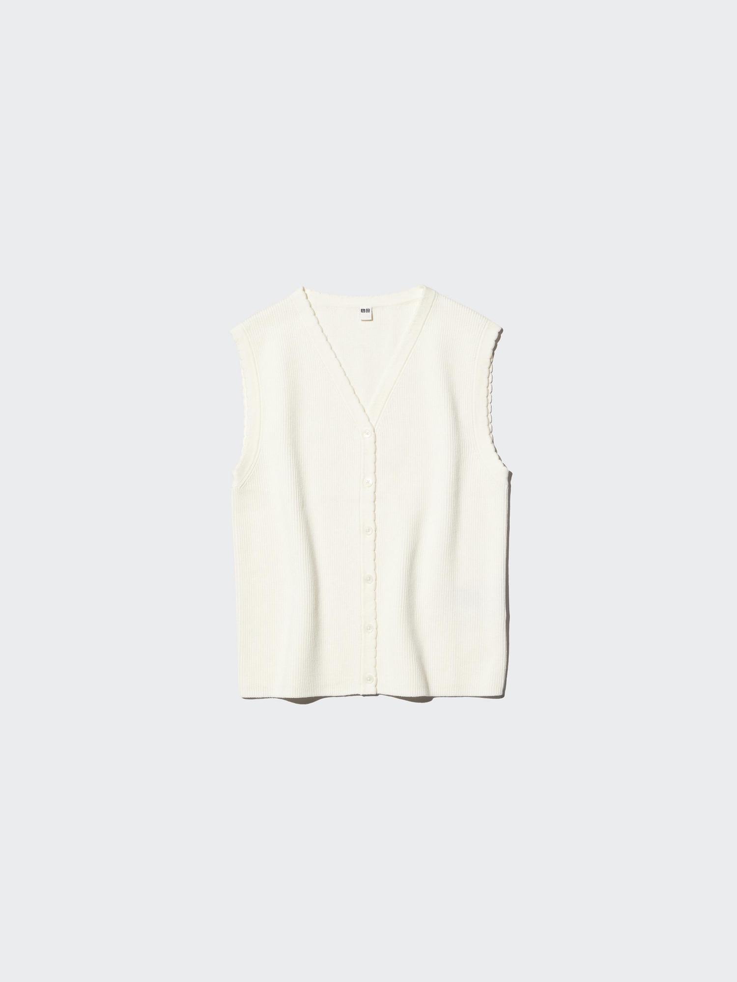 Scalloped V-Neck Sweater | Sleeveless by UNIQLO