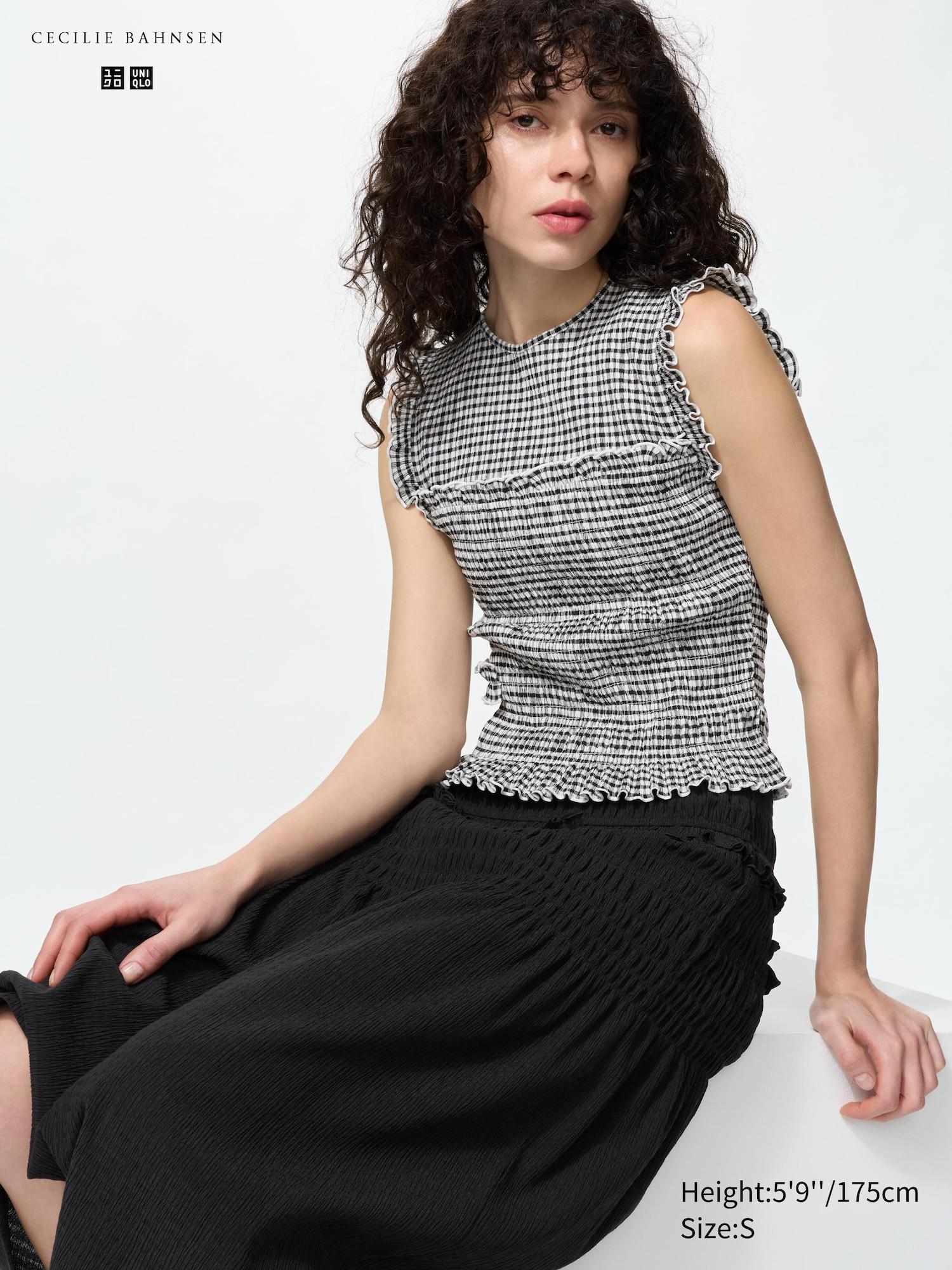 Shirring Top | Sleeveless | Checked by UNIQLO
