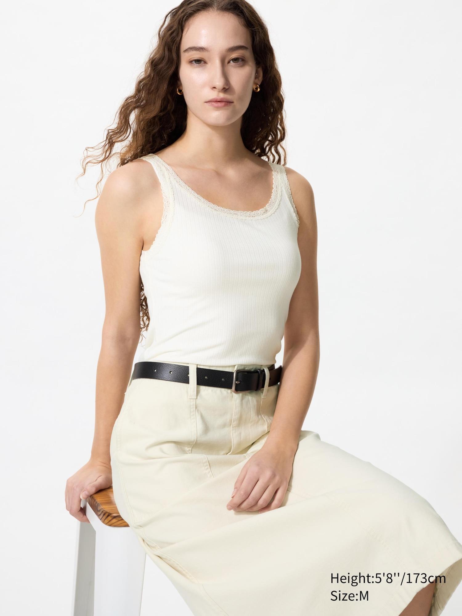 Soft Modal Sleeveless Top | Lace Pointelle by UNIQLO