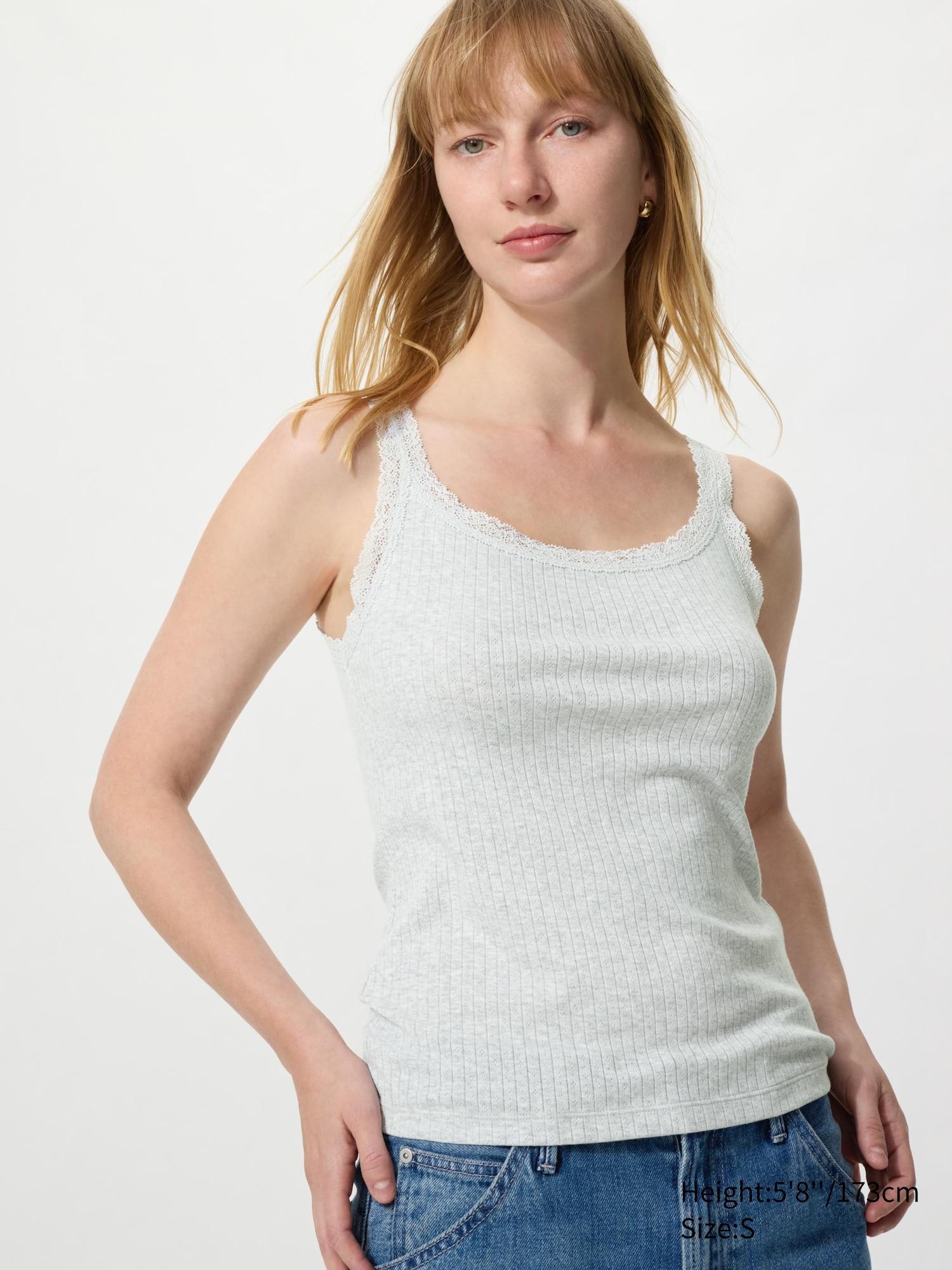 Soft Modal Sleeveless Top | Lace Pointelle by UNIQLO