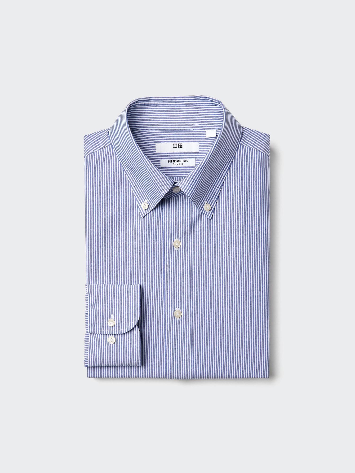 Super Non-Iron Slim Shirt | Button Down Collar | Striped by UNIQLO