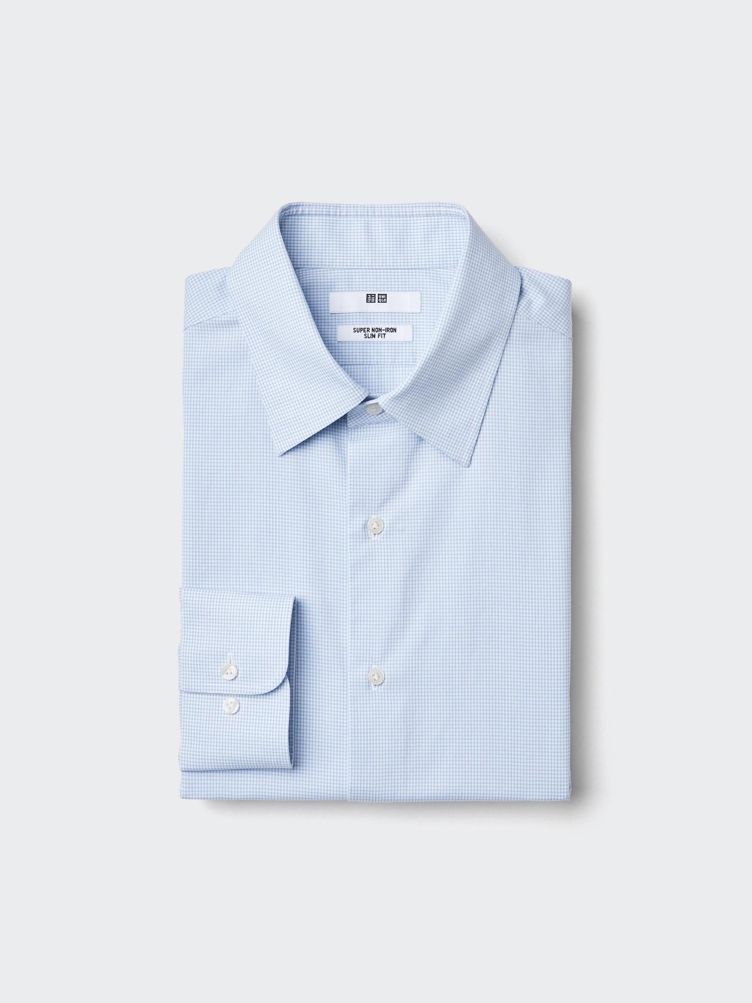 Super Non-Iron Slim Shirt | Regular Collar | Checked by UNIQLO