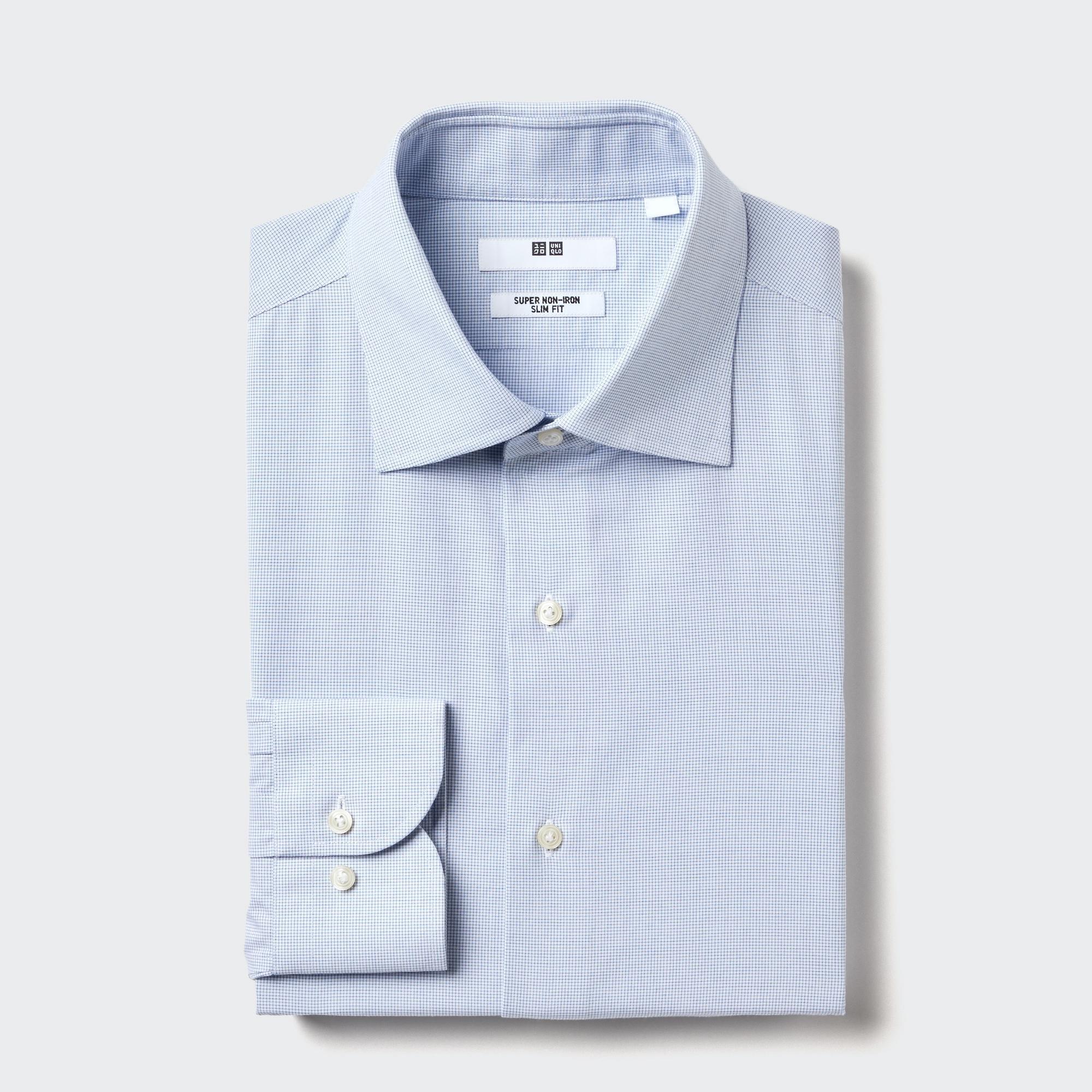 Super Non-Iron Slim Shirt | Spread Collar | Checked by UNIQLO